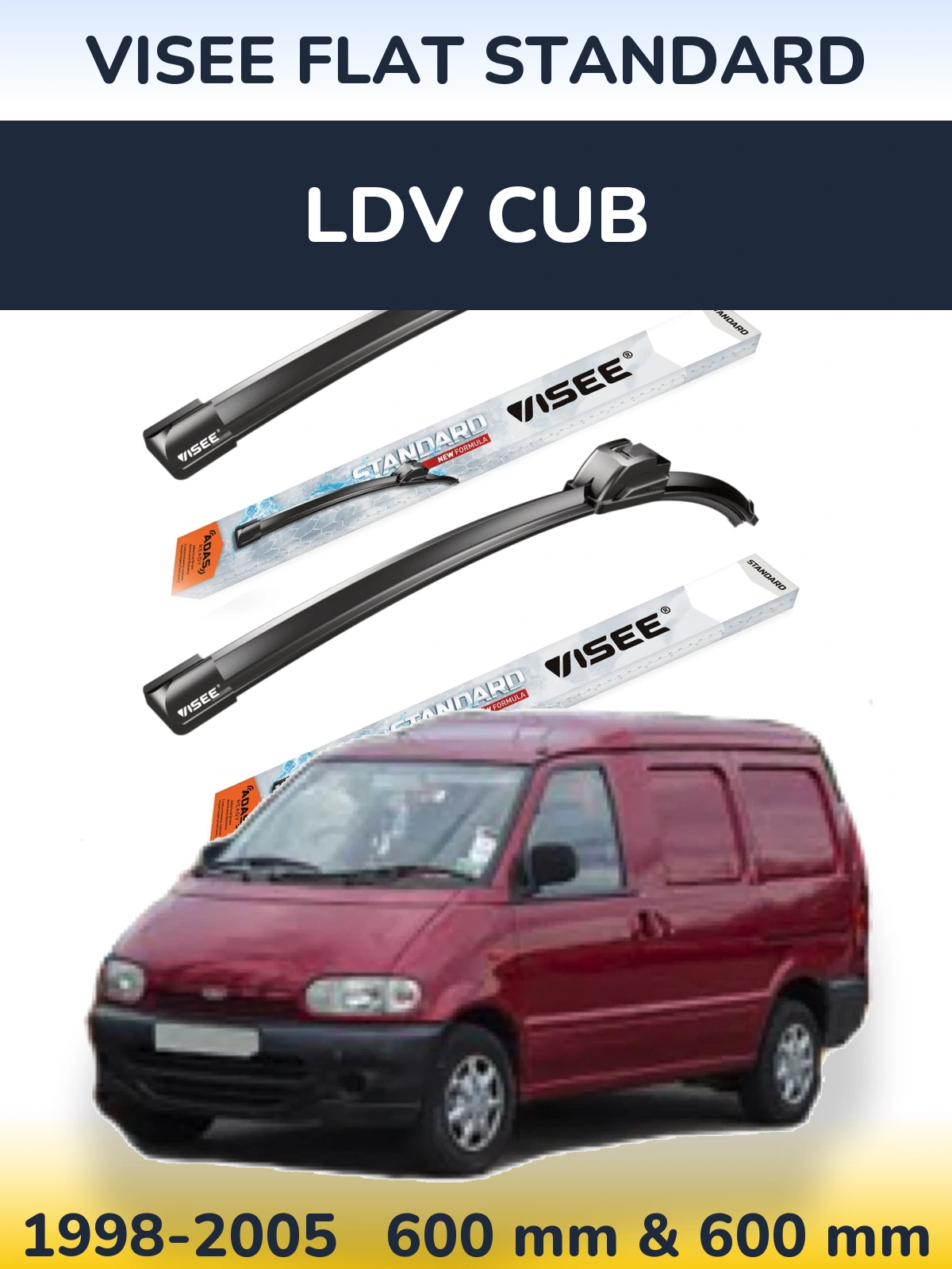 Torkarblad VISEE FLAT STANDARD för LDV Cub