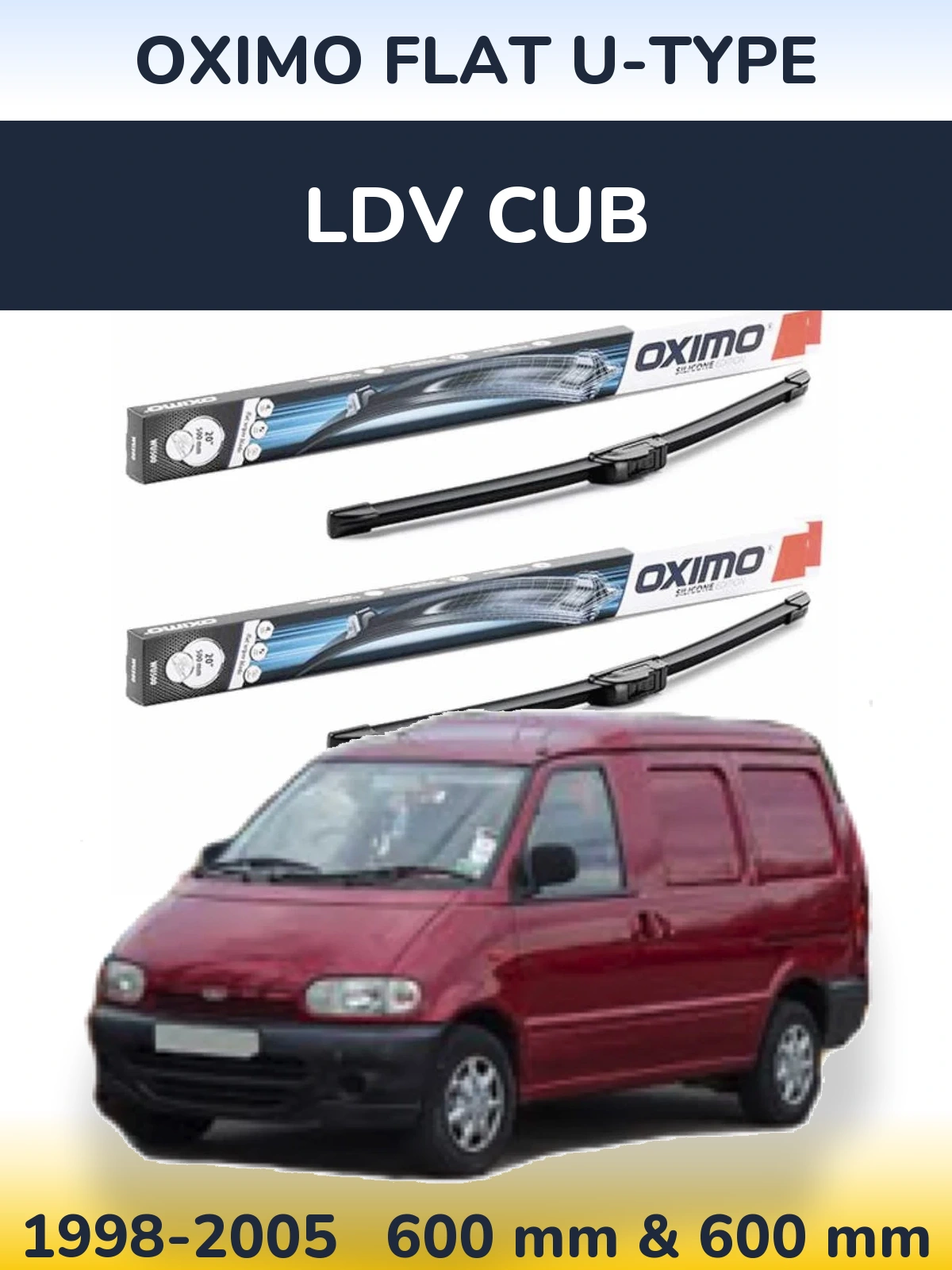 Torkarblad Oximo Flat U-type för LDV Cub