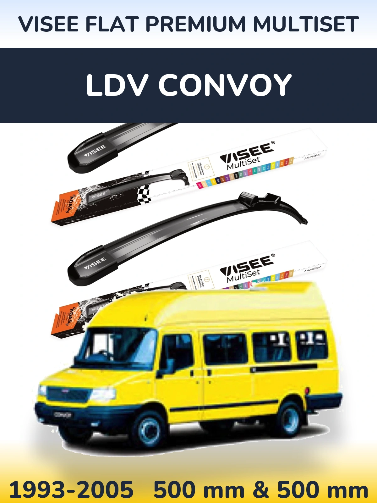 Torkarblad VISEE FLAT PREMIUM MultiSet för LDV Convoy