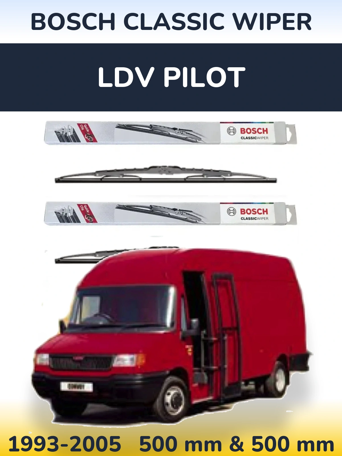Torkarblad BOSCH Classic Wiper för LDV Pilot