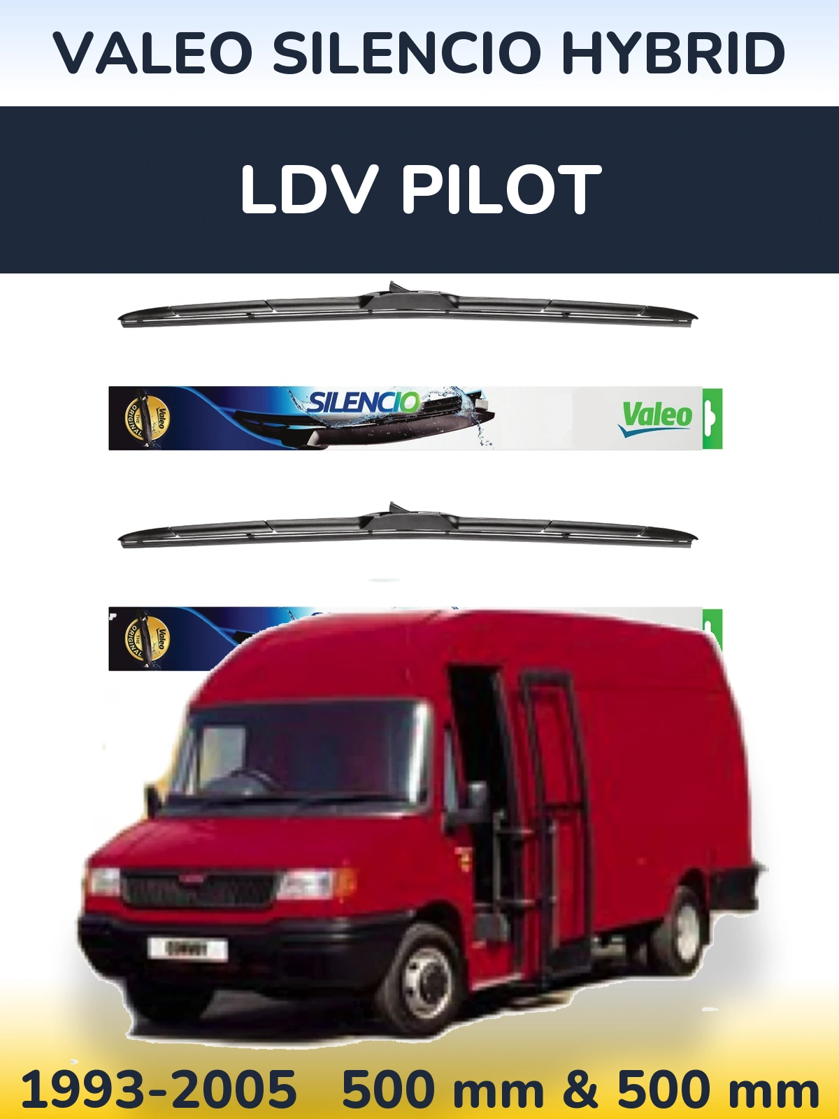 Torkarblad Valeo Silencio Hybrid för LDV Pilot
