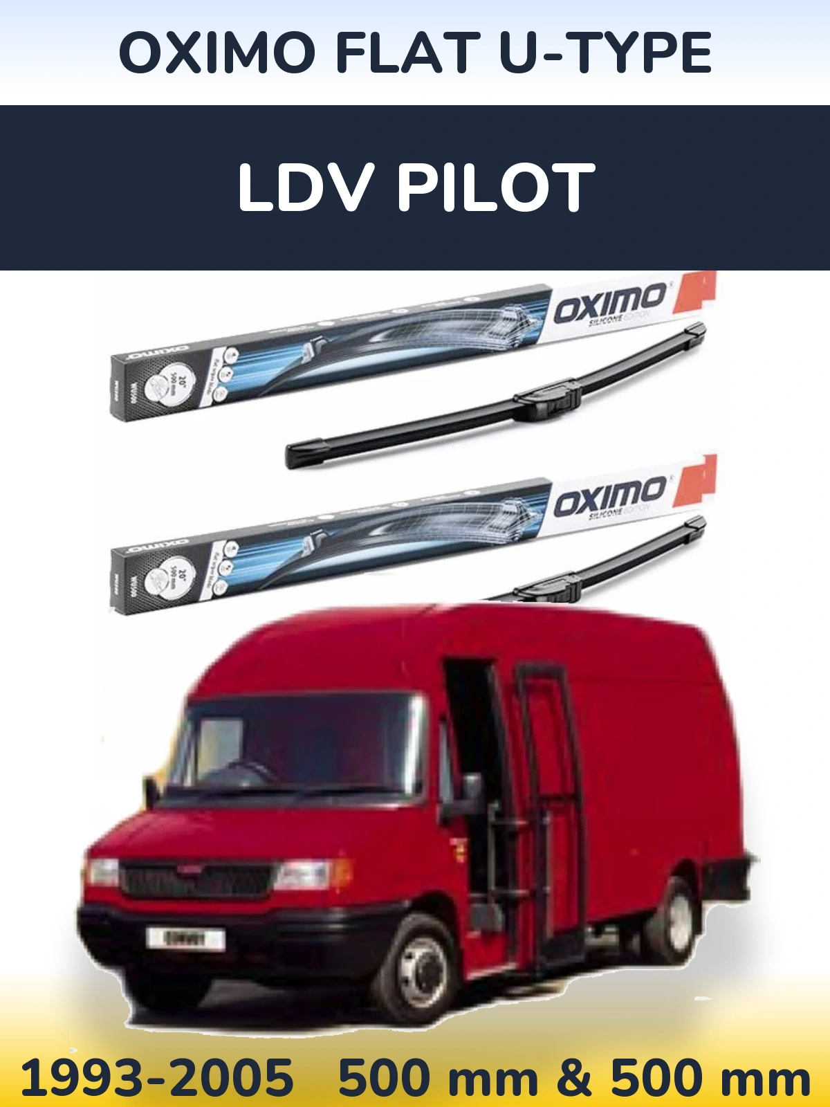 Torkarblad Oximo Flat U-type för LDV Pilot