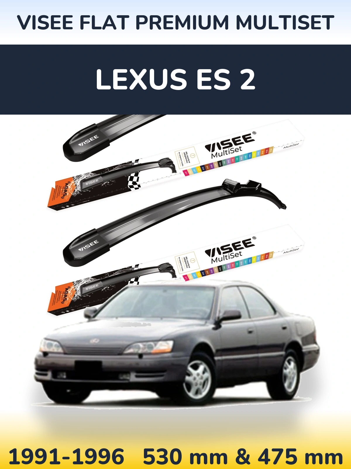Torkarblad VISEE FLAT PREMIUM MultiSet för Lexus ES 2