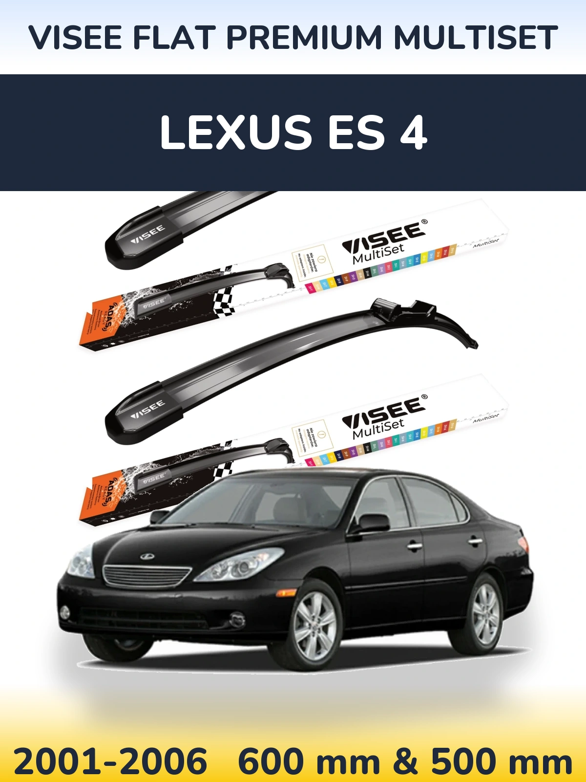 Torkarblad VISEE FLAT PREMIUM MultiSet för Lexus ES 4