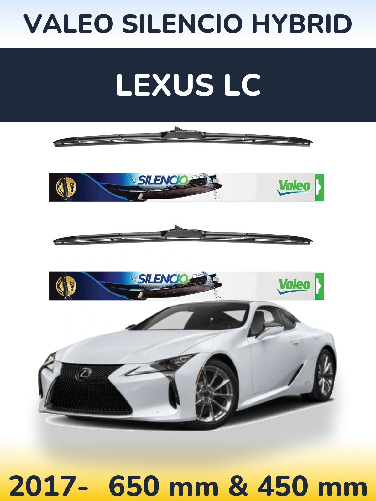 Torkarblad Valeo Silencio Hybrid för Lexus LC