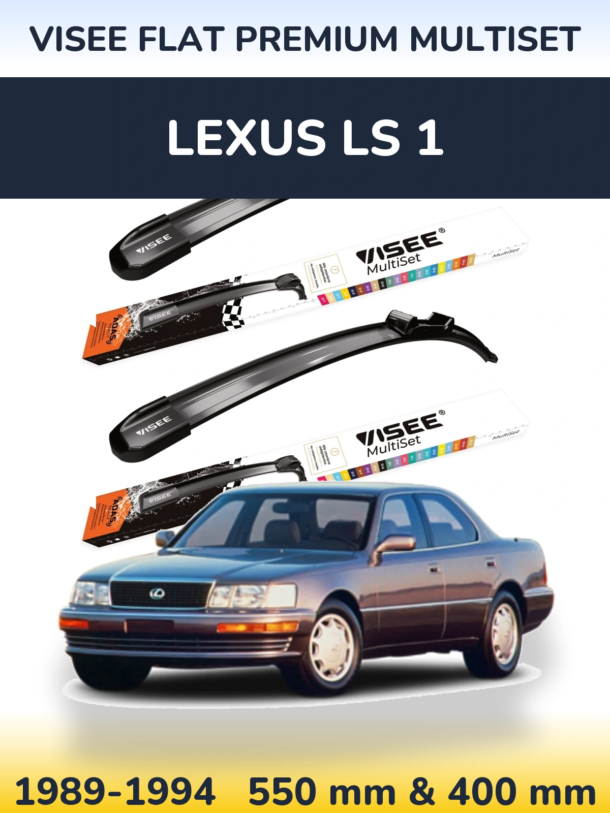 Torkarblad VISEE FLAT PREMIUM MultiSet för Lexus LS 1