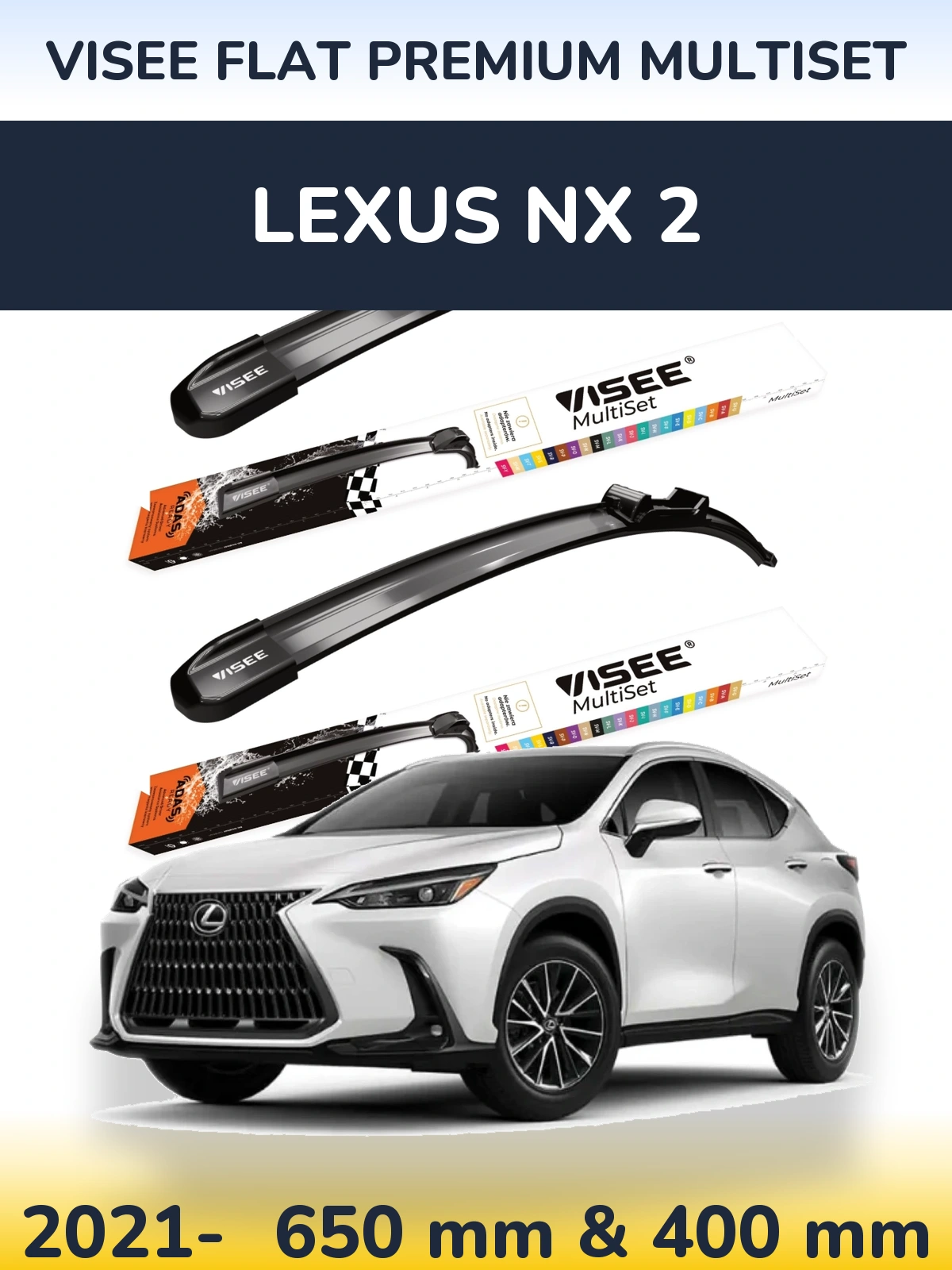 Torkarblad VISEE FLAT PREMIUM MultiSet för Lexus NX 2