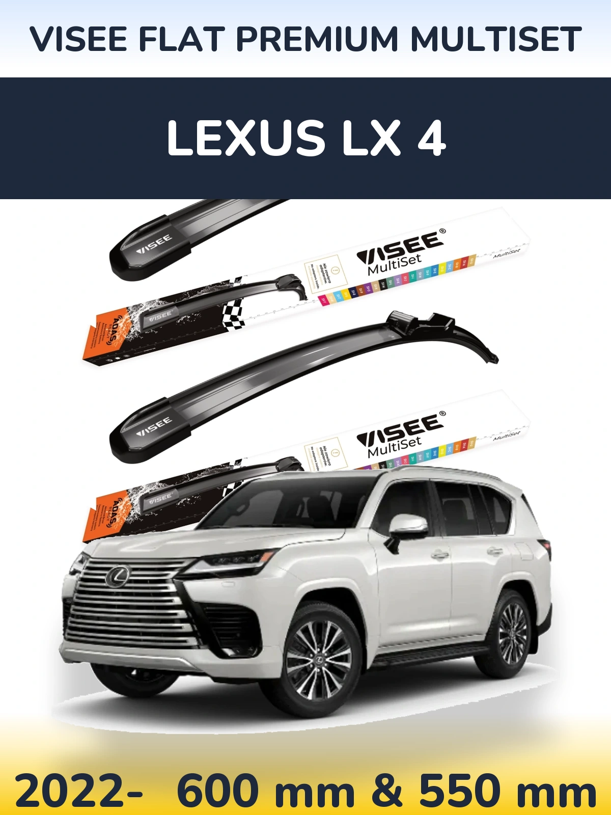 Torkarblad VISEE FLAT PREMIUM MultiSet för Lexus LX 4