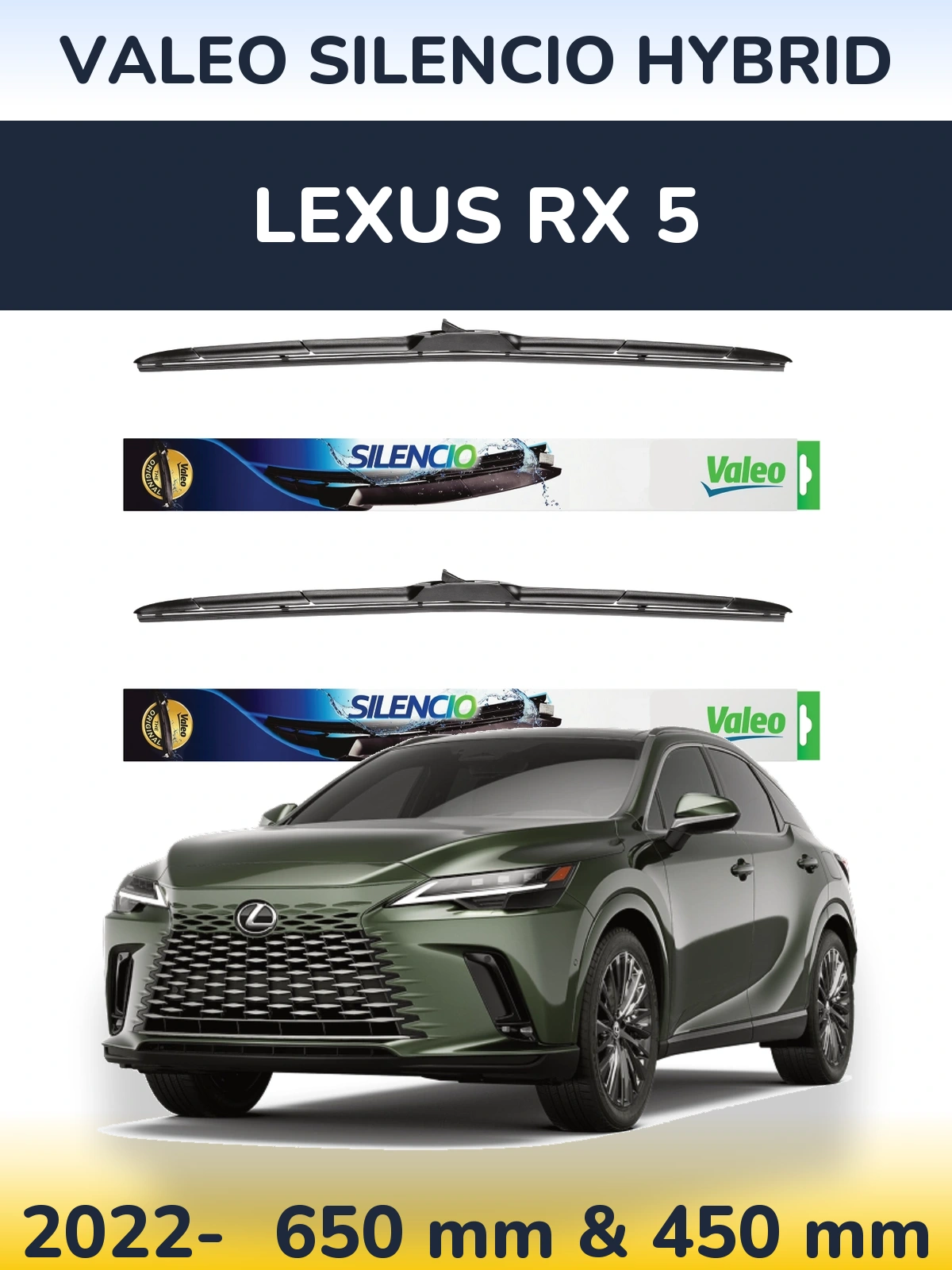 Torkarblad Valeo Silencio Hybrid för Lexus RX 5