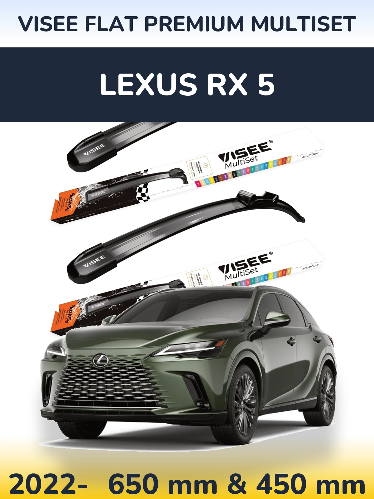 Torkarblad VISEE FLAT PREMIUM MultiSet för Lexus RX 5