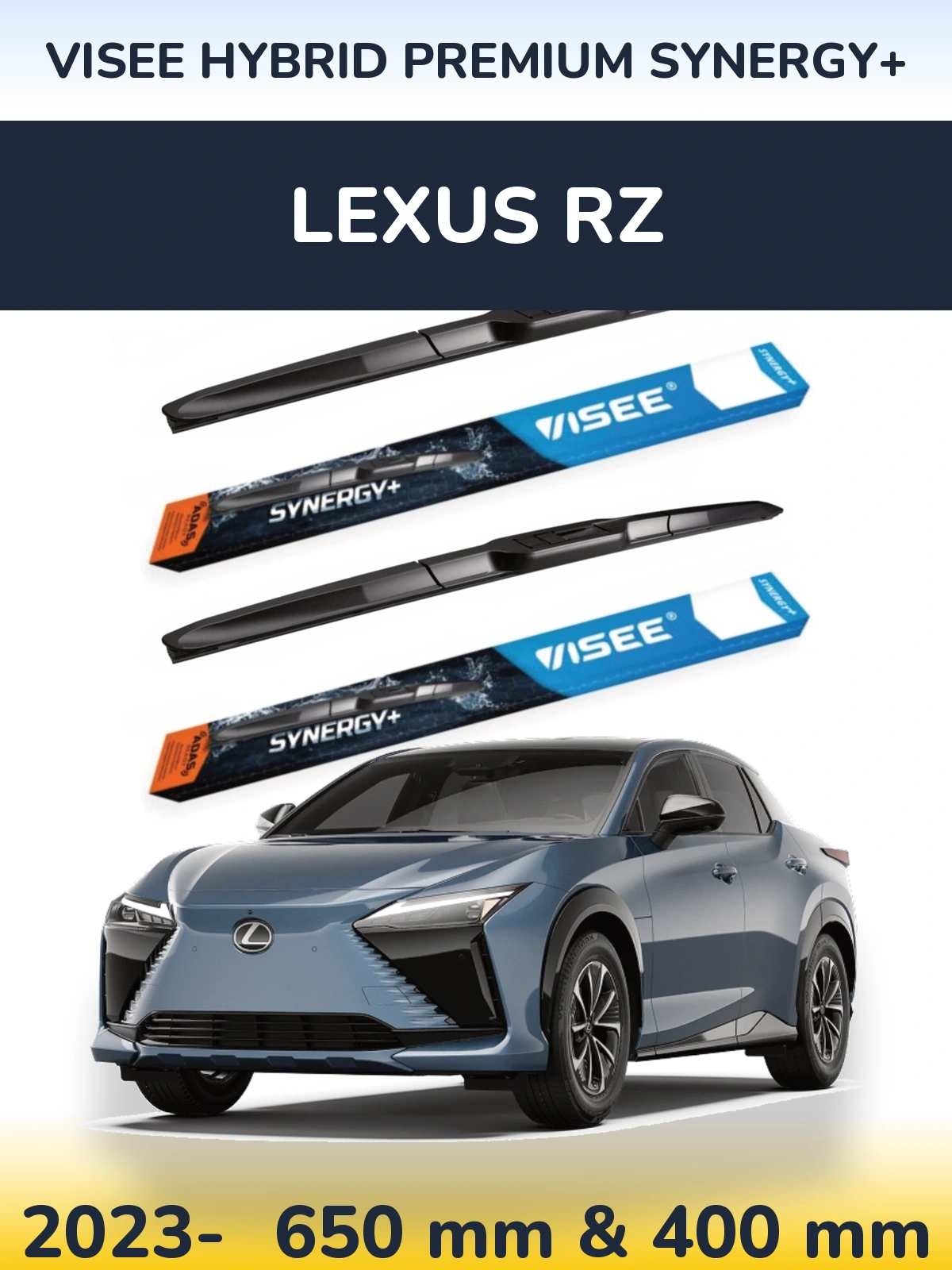 Комплект передних дворников VISEE HYBRID PREMIUM SYNERGY+ 650 & 400 мм для Lexus RZ 2023-2026