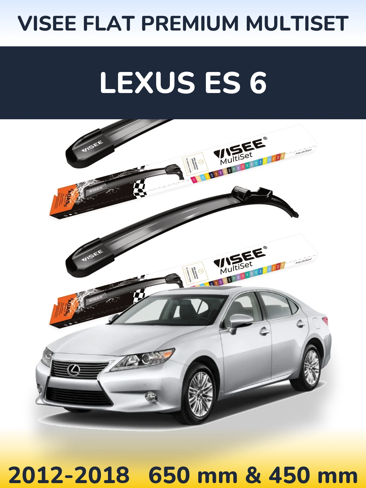 Torkarblad VISEE FLAT PREMIUM MultiSet för Lexus ES 6