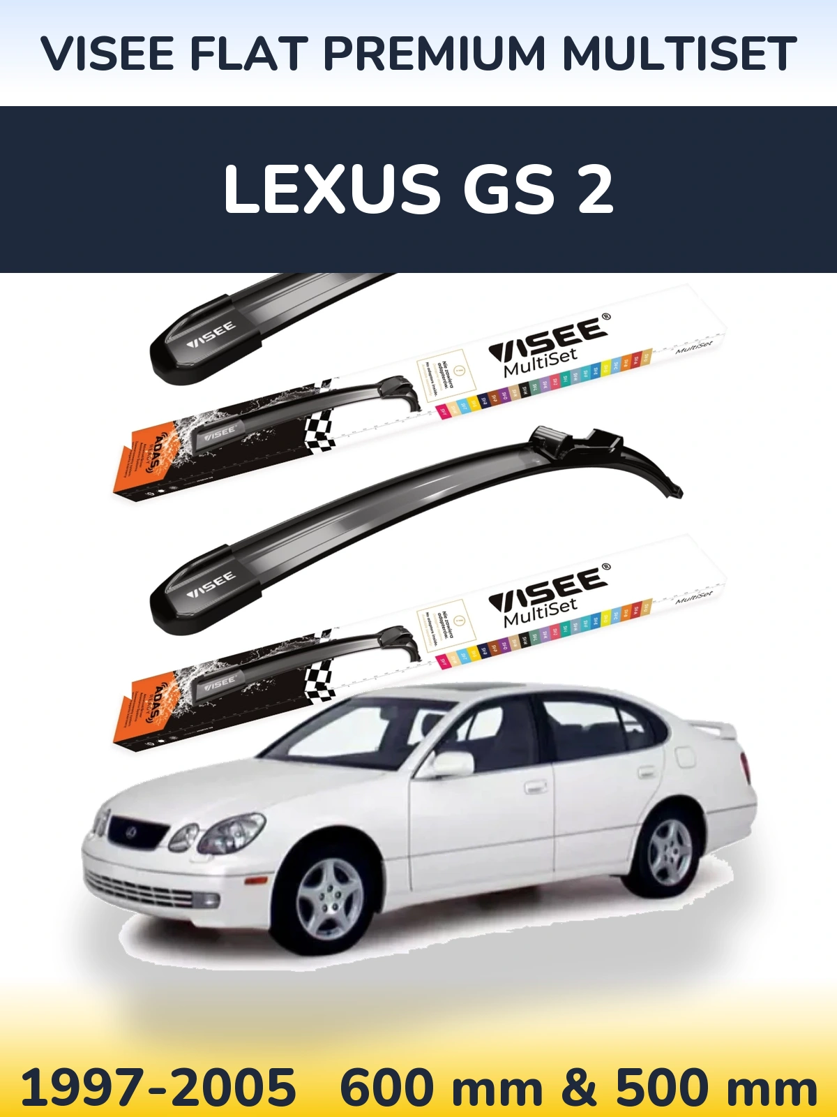 Torkarblad VISEE FLAT PREMIUM MultiSet för Lexus GS 2