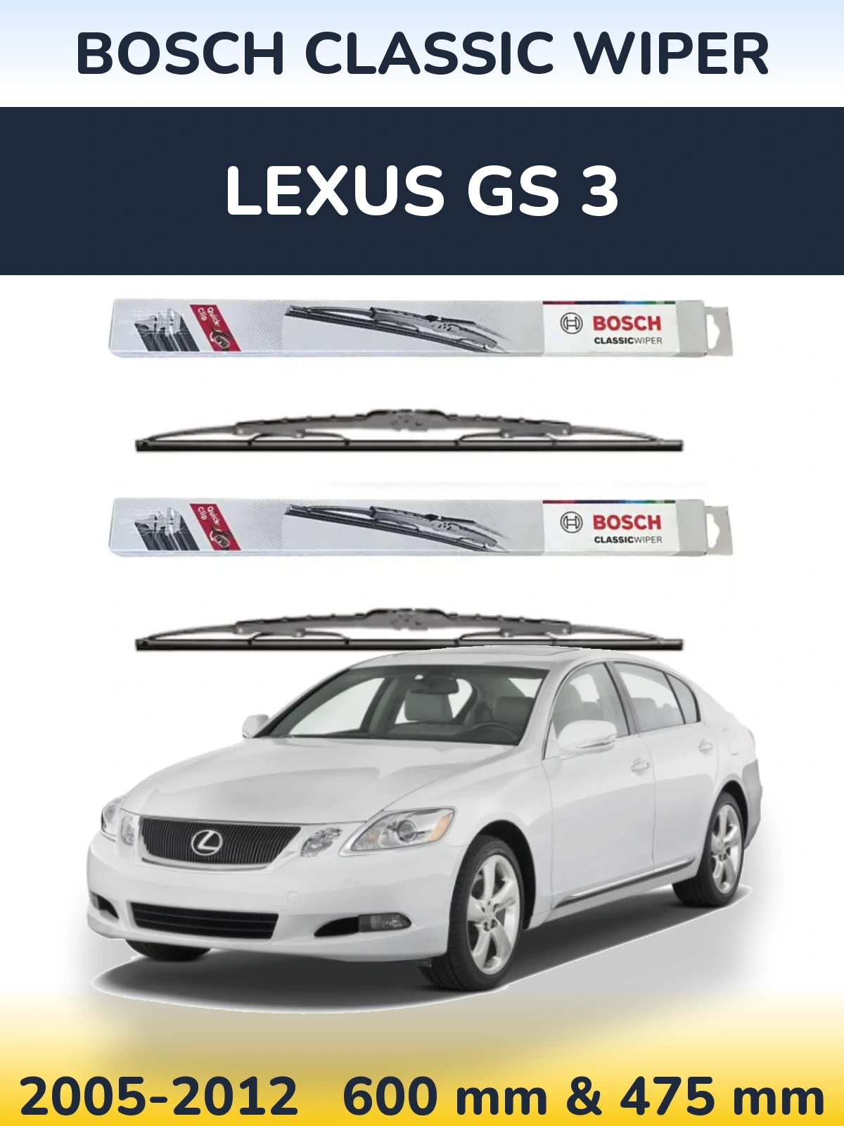 Torkarblad BOSCH Classic Wiper för Lexus GS 3