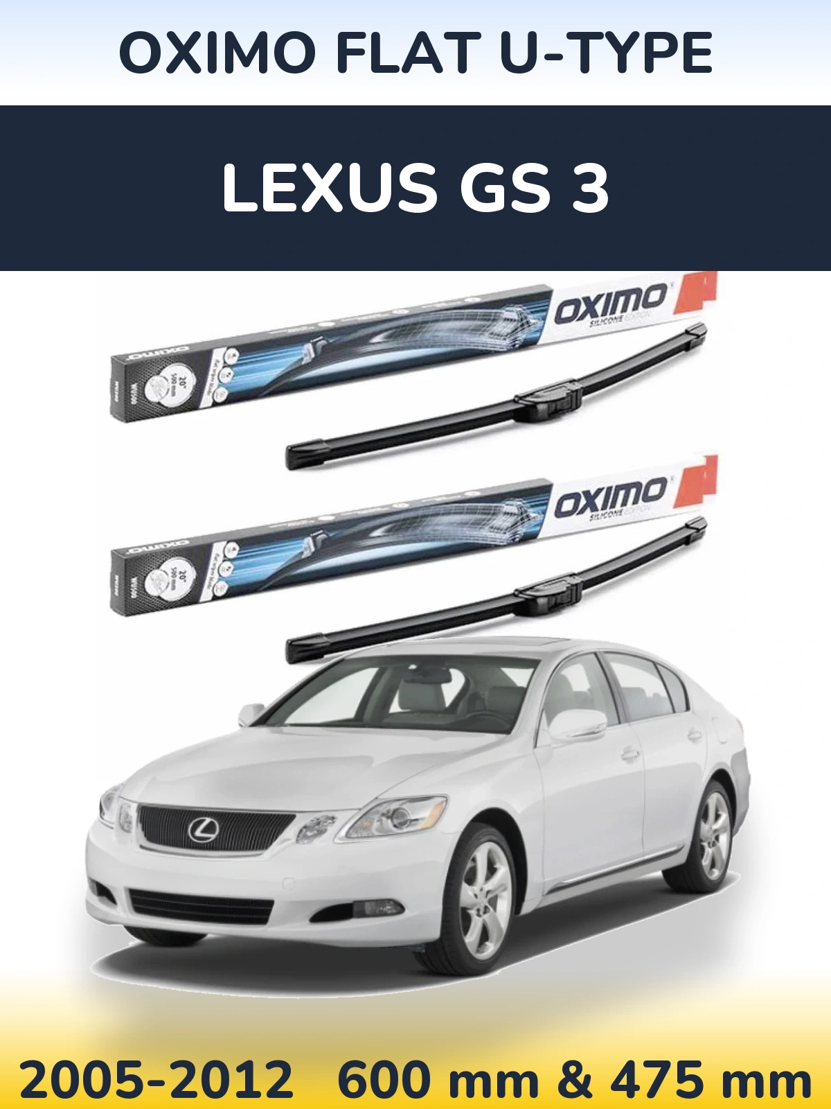 Torkarblad Oximo Flat U-type för Lexus GS 3