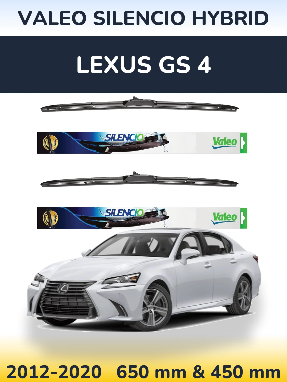 Torkarblad Valeo Silencio Hybrid för Lexus GS 4