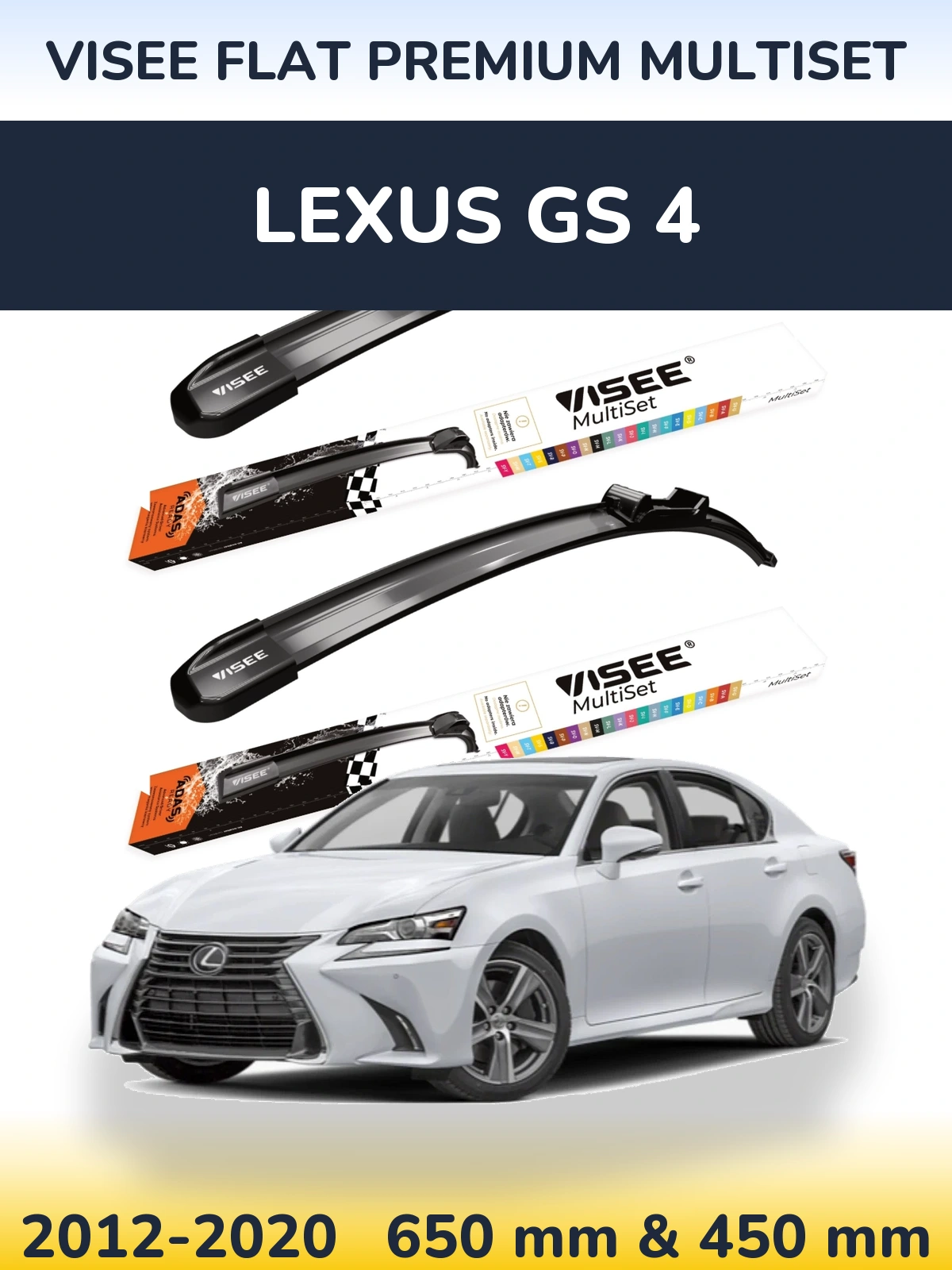 Torkarblad VISEE FLAT PREMIUM MultiSet för Lexus GS 4