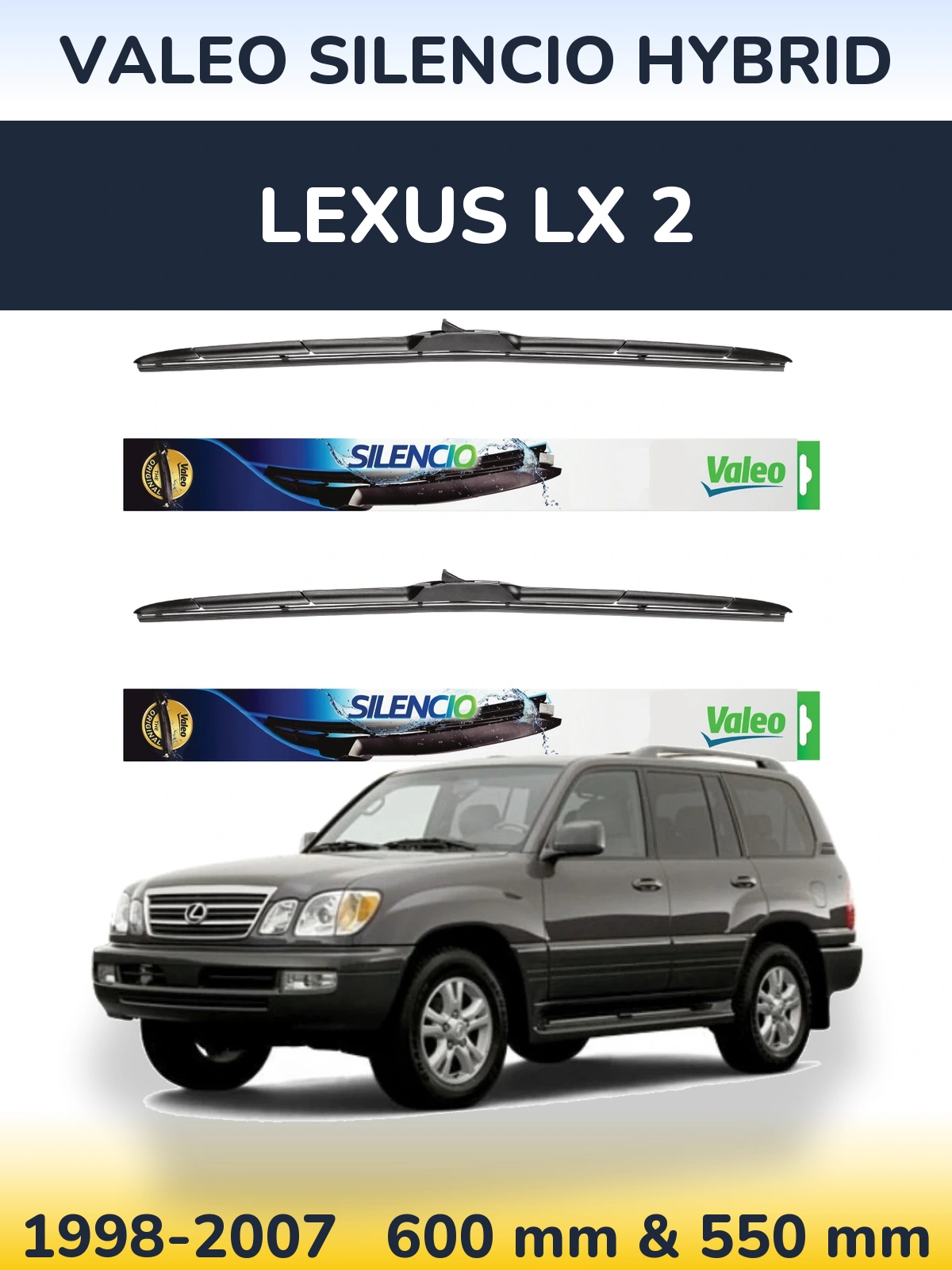 Torkarblad Valeo Silencio Hybrid för Lexus LX 2