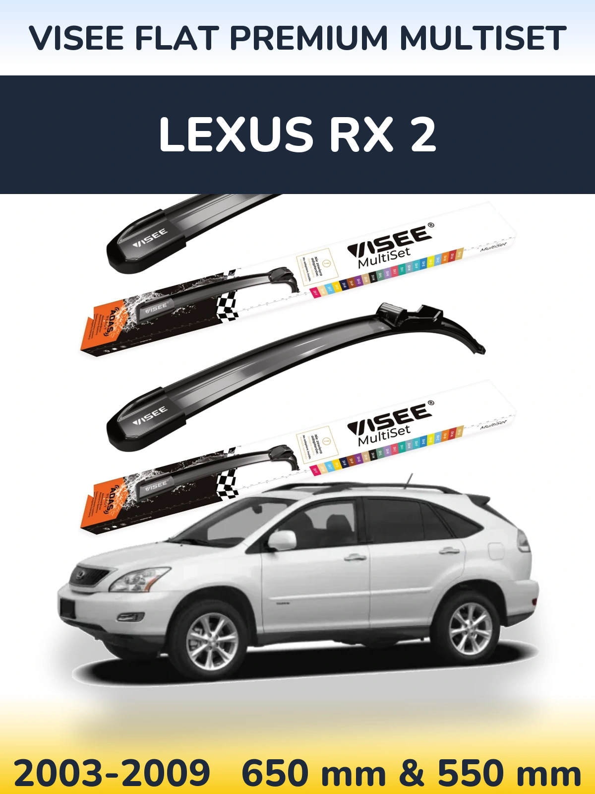 Torkarblad VISEE FLAT PREMIUM MultiSet för Lexus RX 2