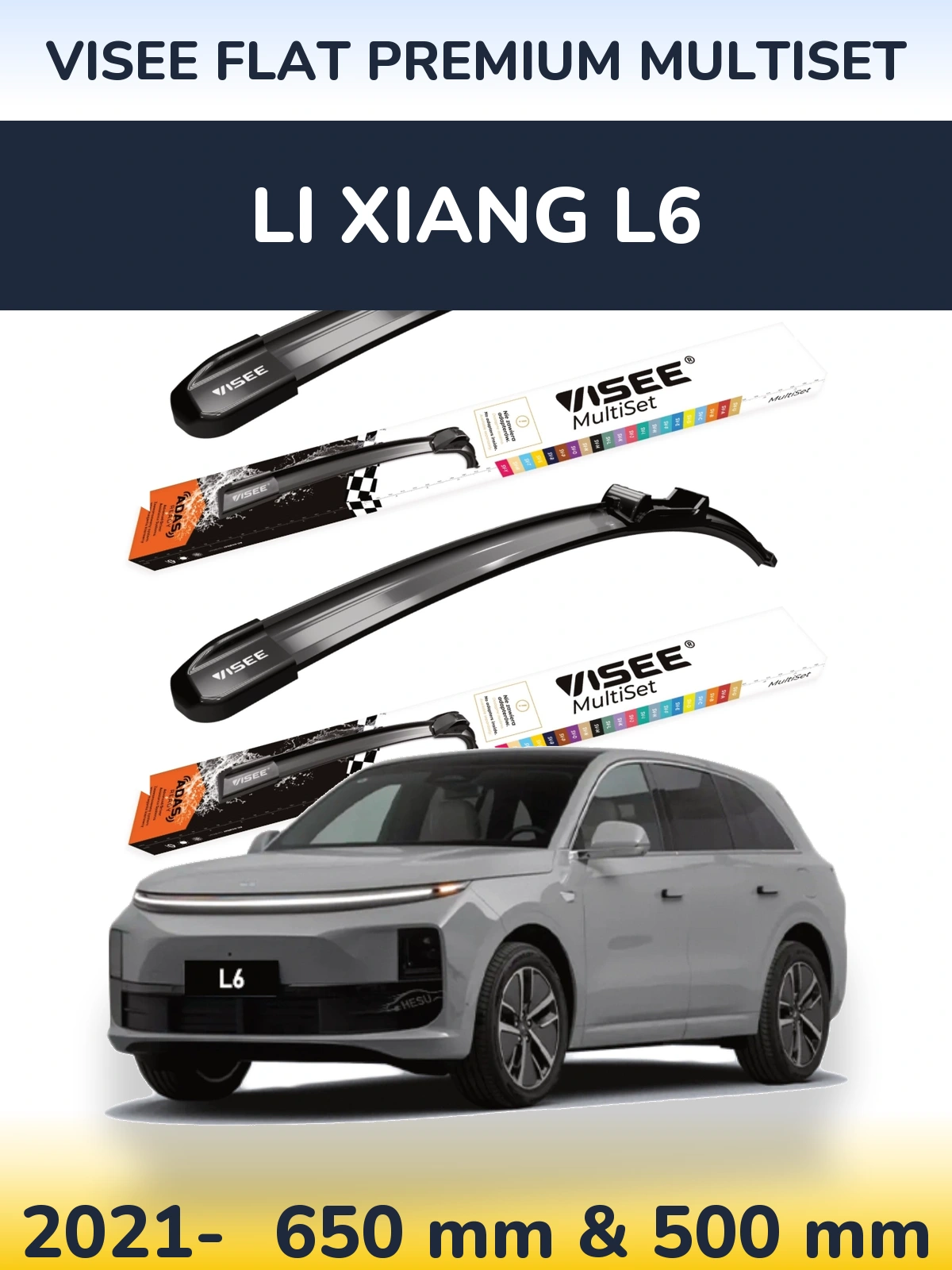 Torkarblad VISEE FLAT PREMIUM MultiSet för Li Xiang L6