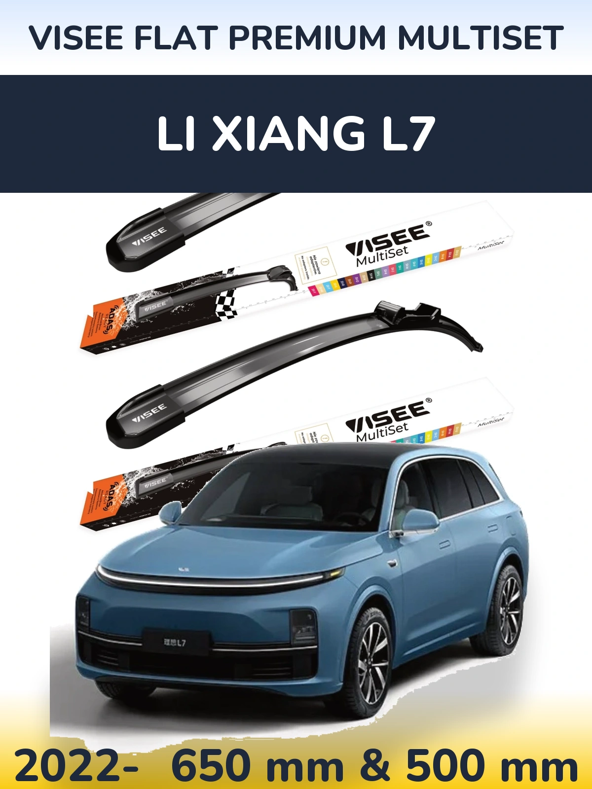 Torkarblad VISEE FLAT PREMIUM MultiSet för Li Xiang L7