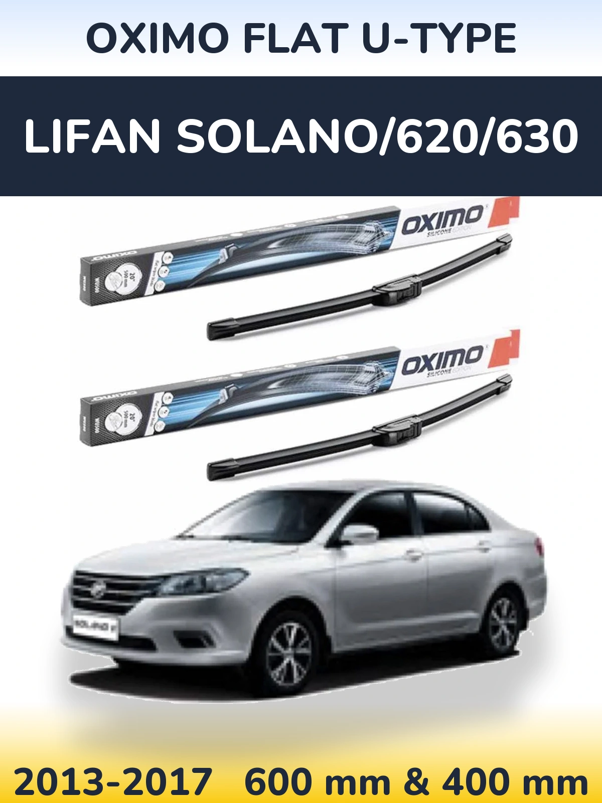 Torkarblad Oximo Flat U-type för Lifan Solano/620/630