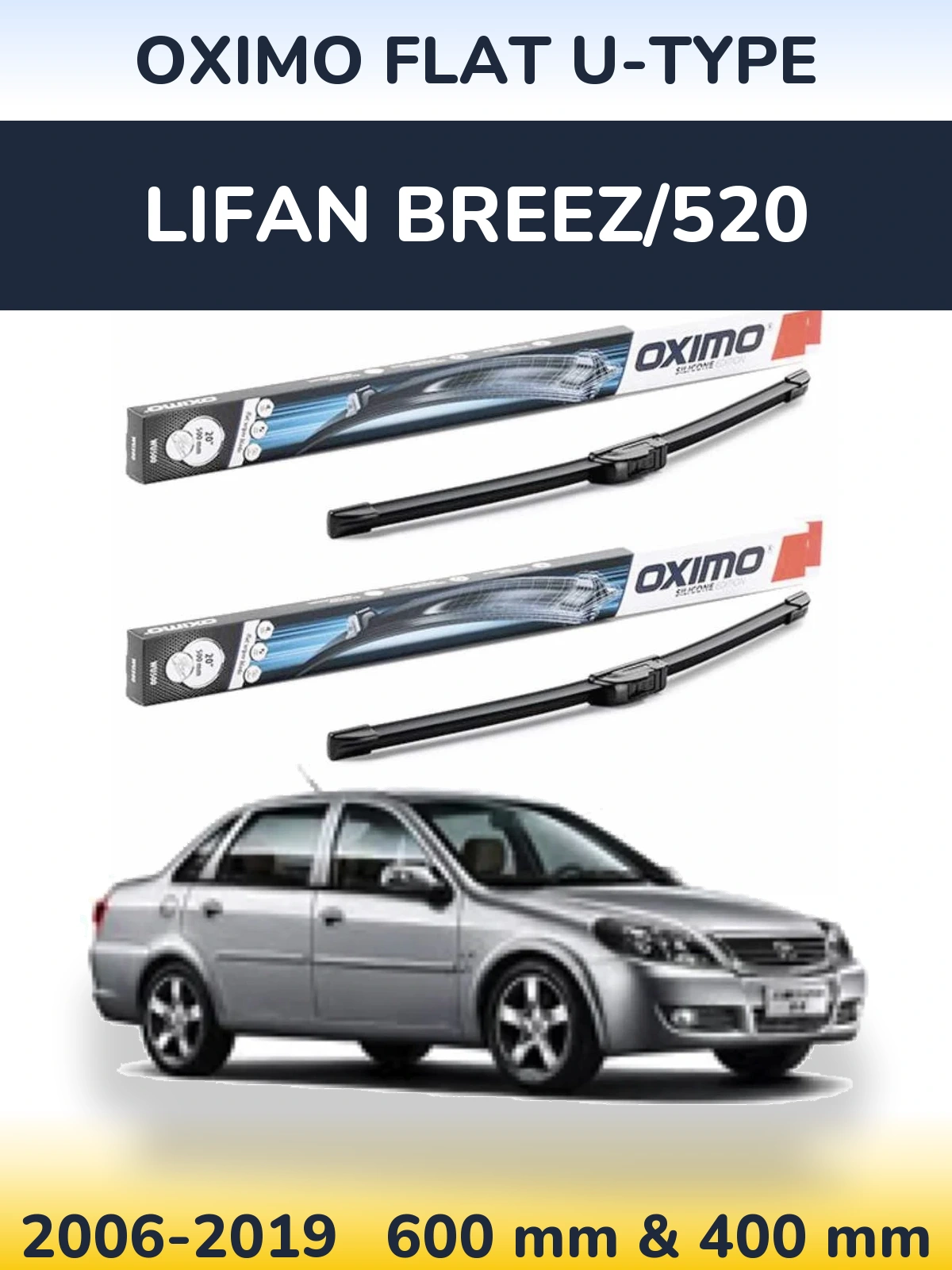 Torkarblad Oximo Flat U-type för Lifan Breez/520