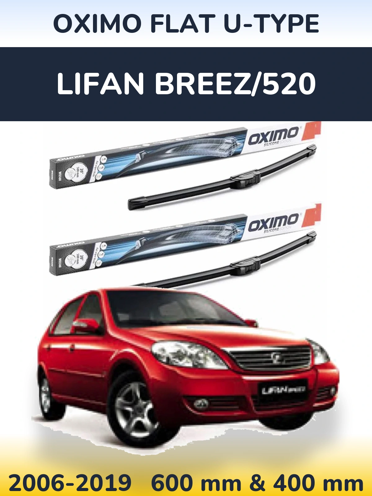 Torkarblad Oximo Flat U-type för Lifan Breez/520