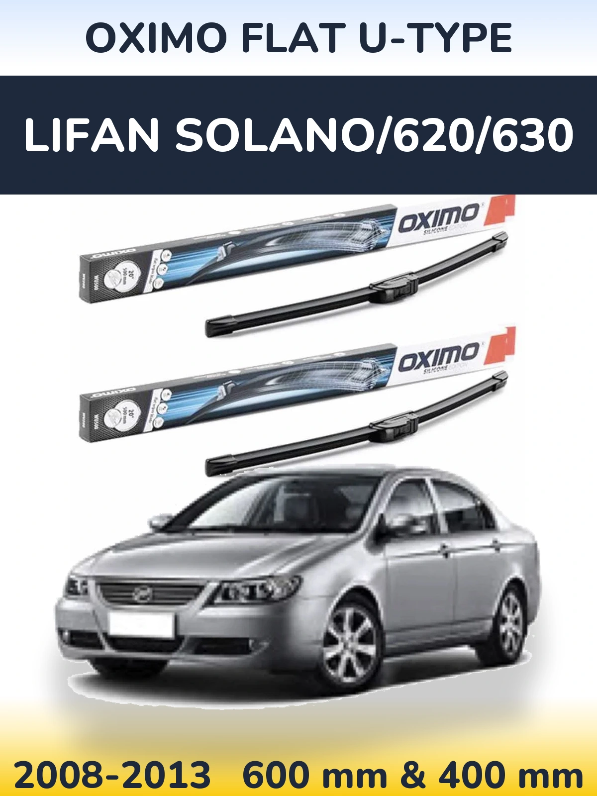 Torkarblad Oximo Flat U-type för Lifan Solano/620/630