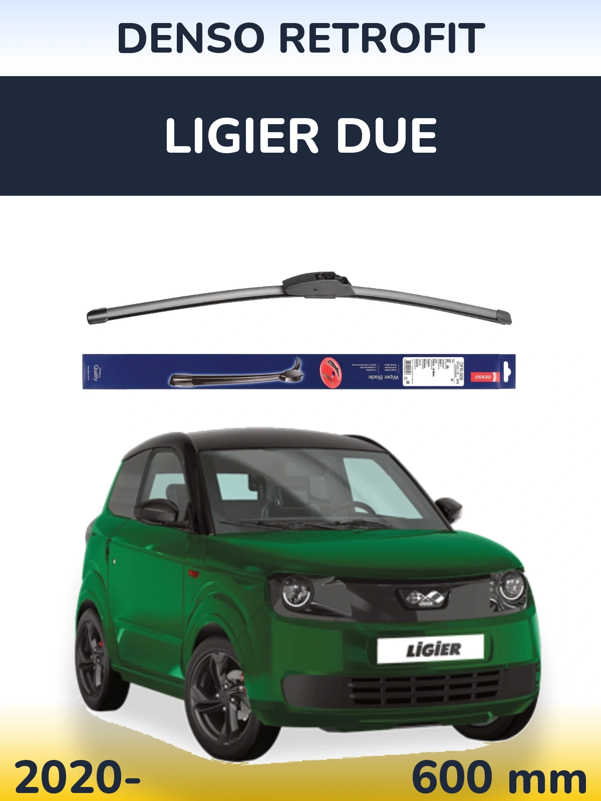 Передня щітка Denso Retrofit 600 мм для Ligier Due 2020-2026