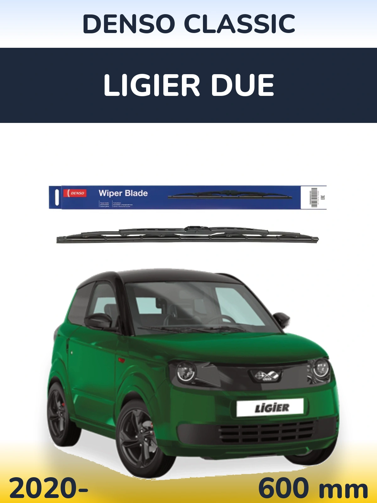 Передня щітка Denso Classic 600 мм для Ligier Due 2020-2026