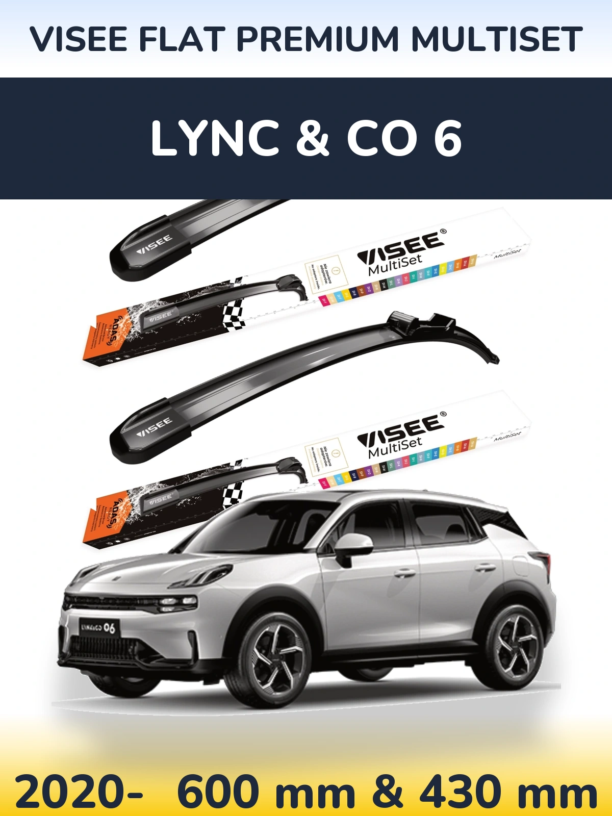 Torkarblad VISEE FLAT PREMIUM MultiSet för Lync & Co 6
