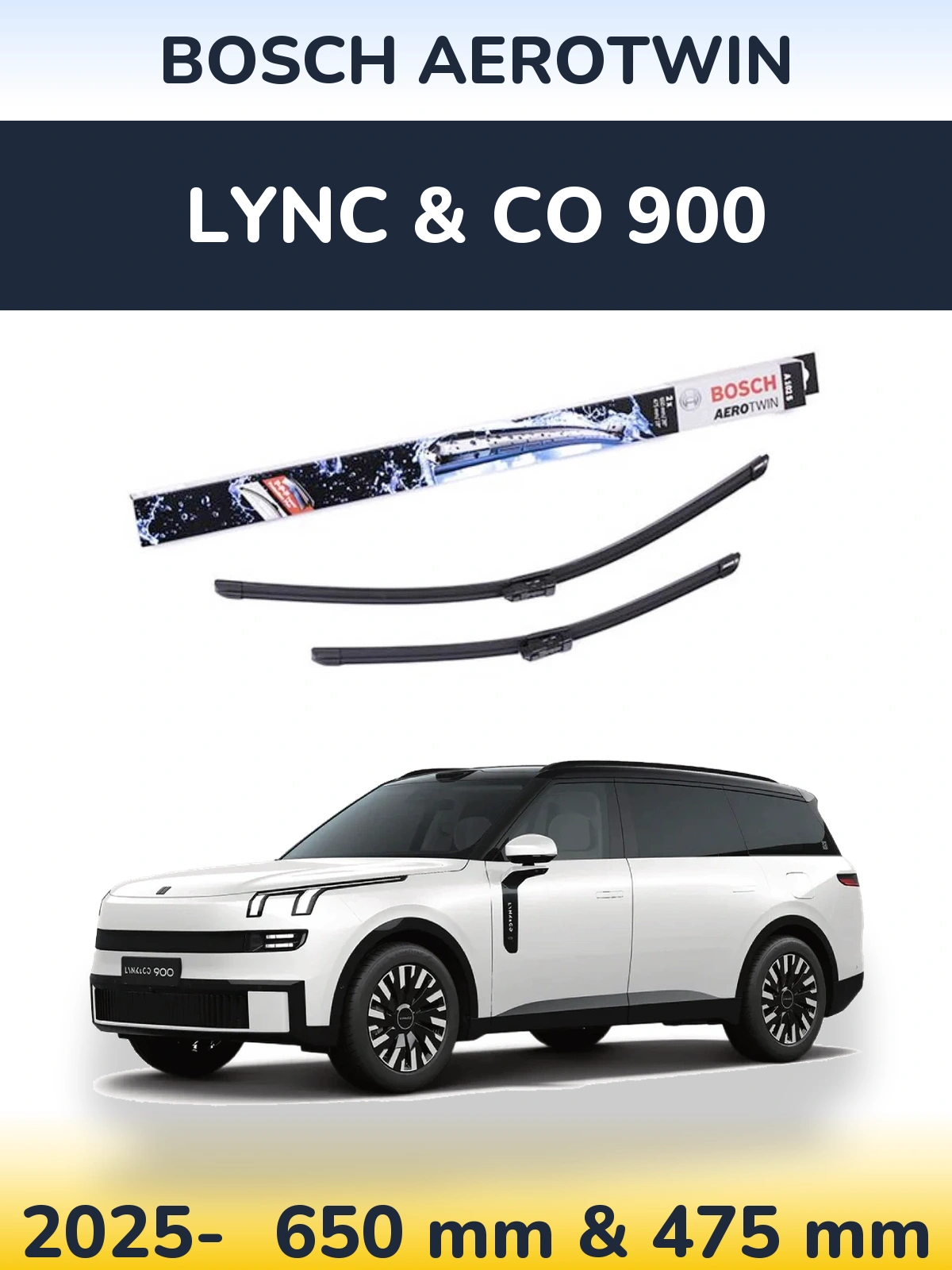 Torkarblad BOSCH AeroTwin för Lync & Co 900
