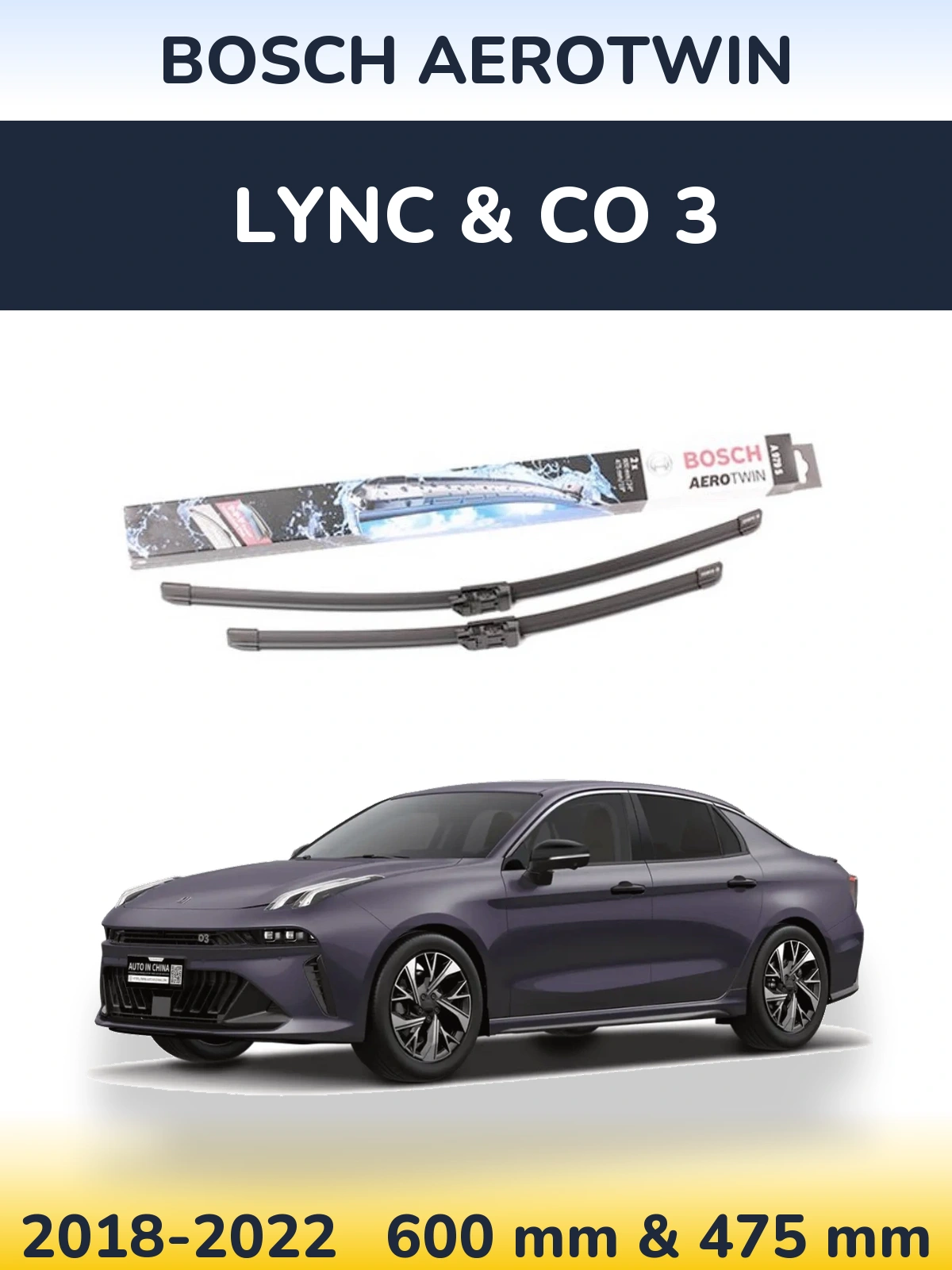 Torkarblad BOSCH AeroTwin för Lync & Co 3