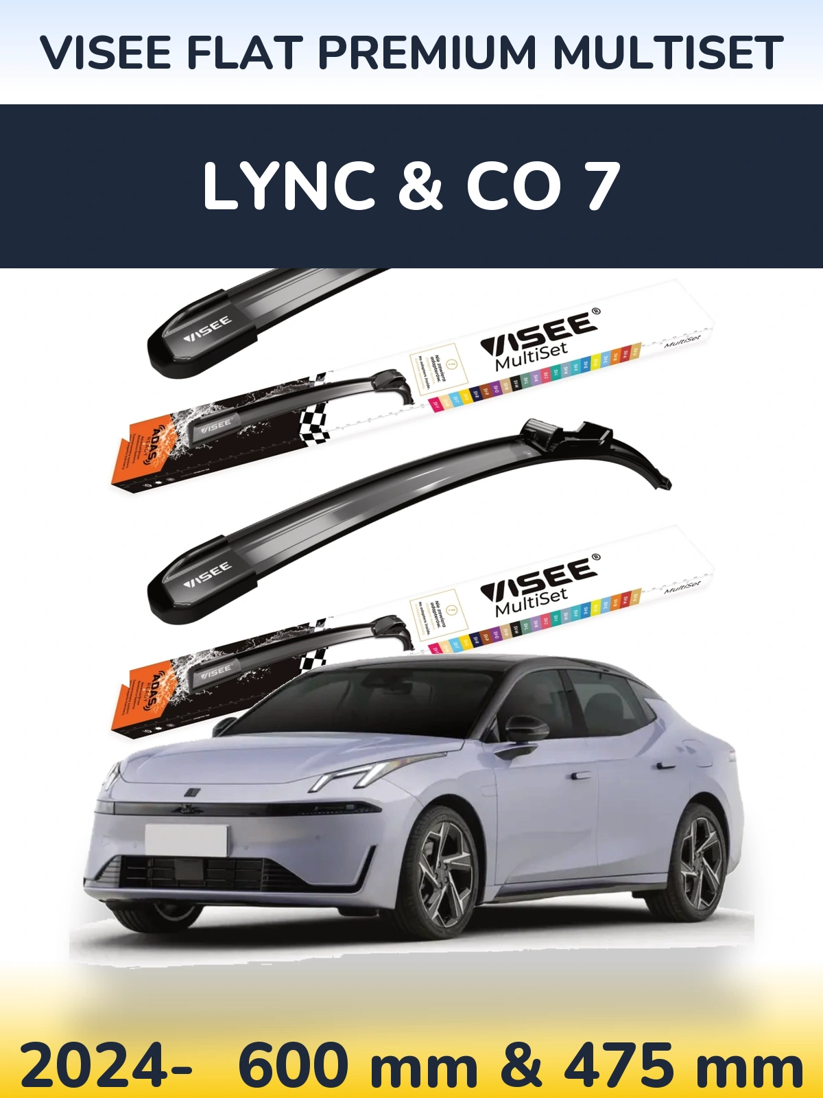 Torkarblad VISEE FLAT PREMIUM MultiSet för Lync & Co 7