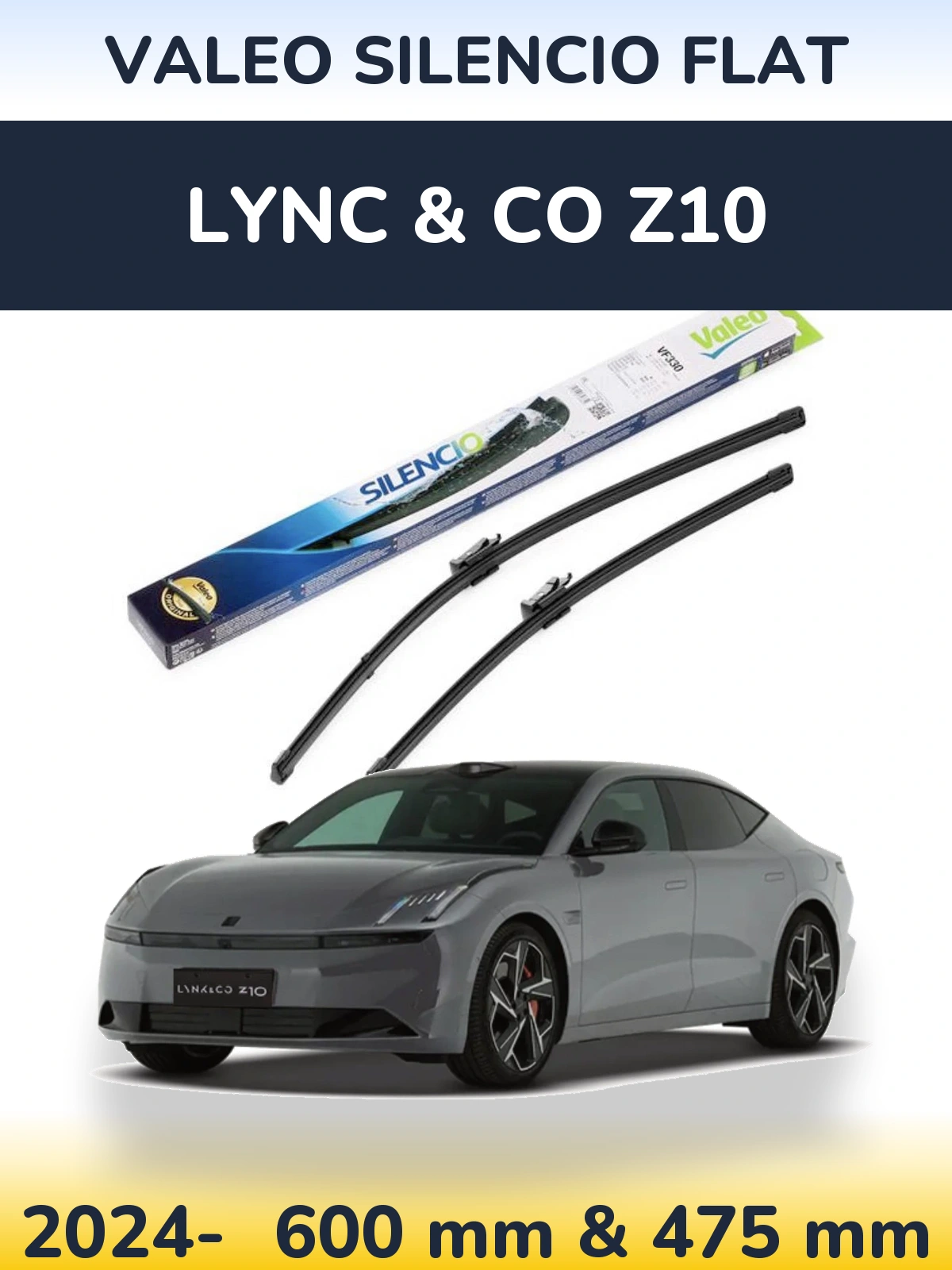 Torkarblad Valeo Silencio Flat för Lync & Co Z10