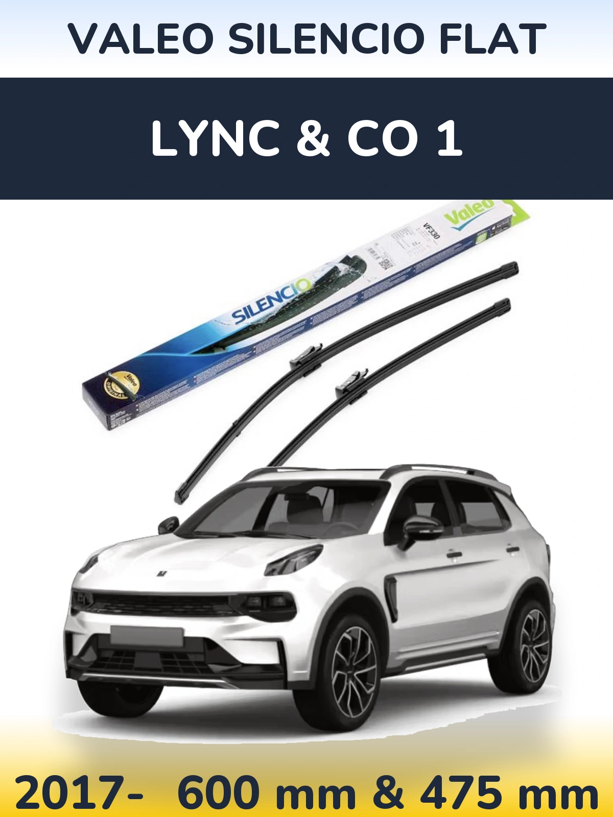 Torkarblad Valeo Silencio Flat för Lync & Co 1