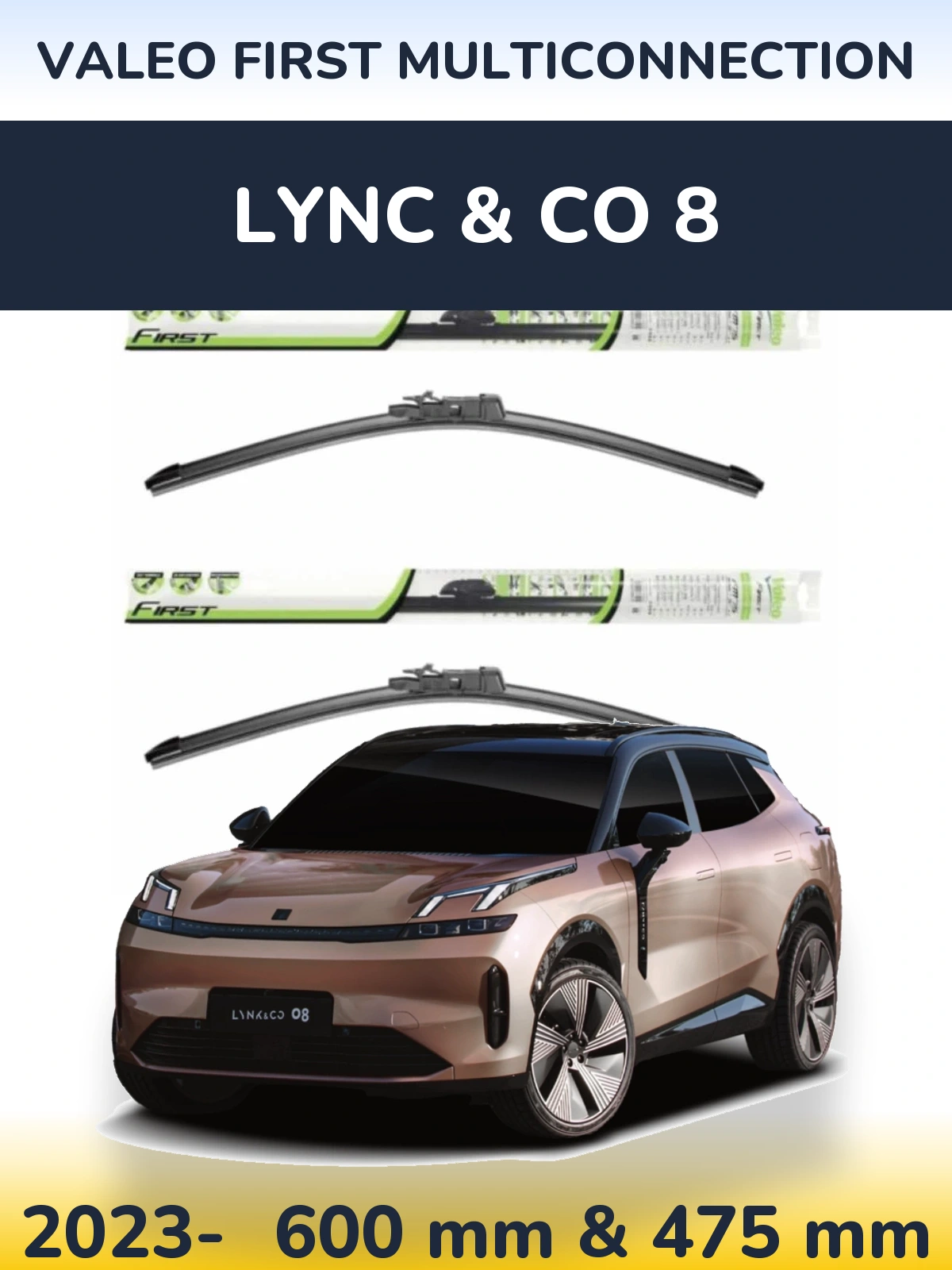 Torkarblad Valeo First MultiConnection för Lync & Co 8
