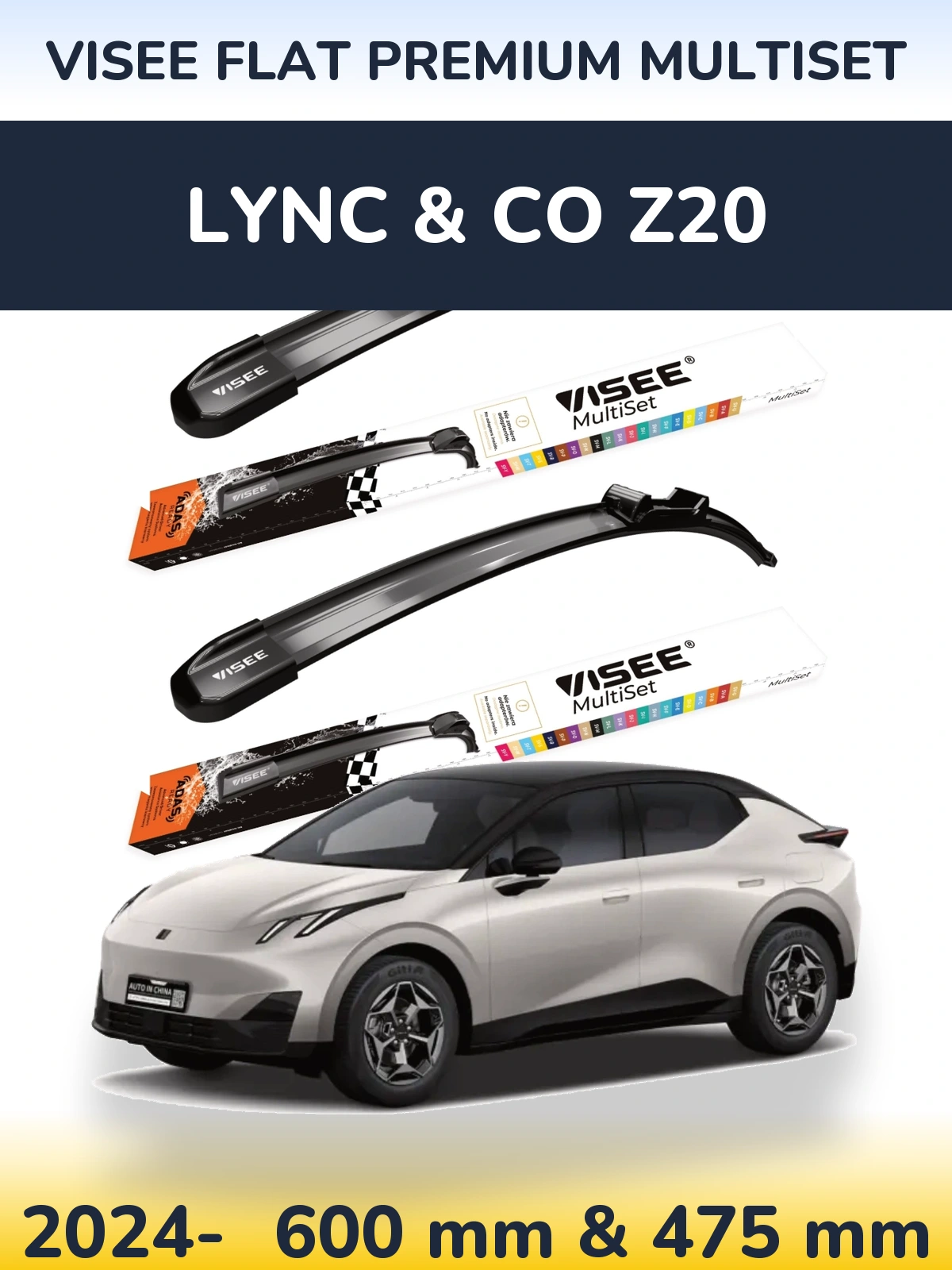 Torkarblad VISEE FLAT PREMIUM MultiSet för Lync & Co Z20