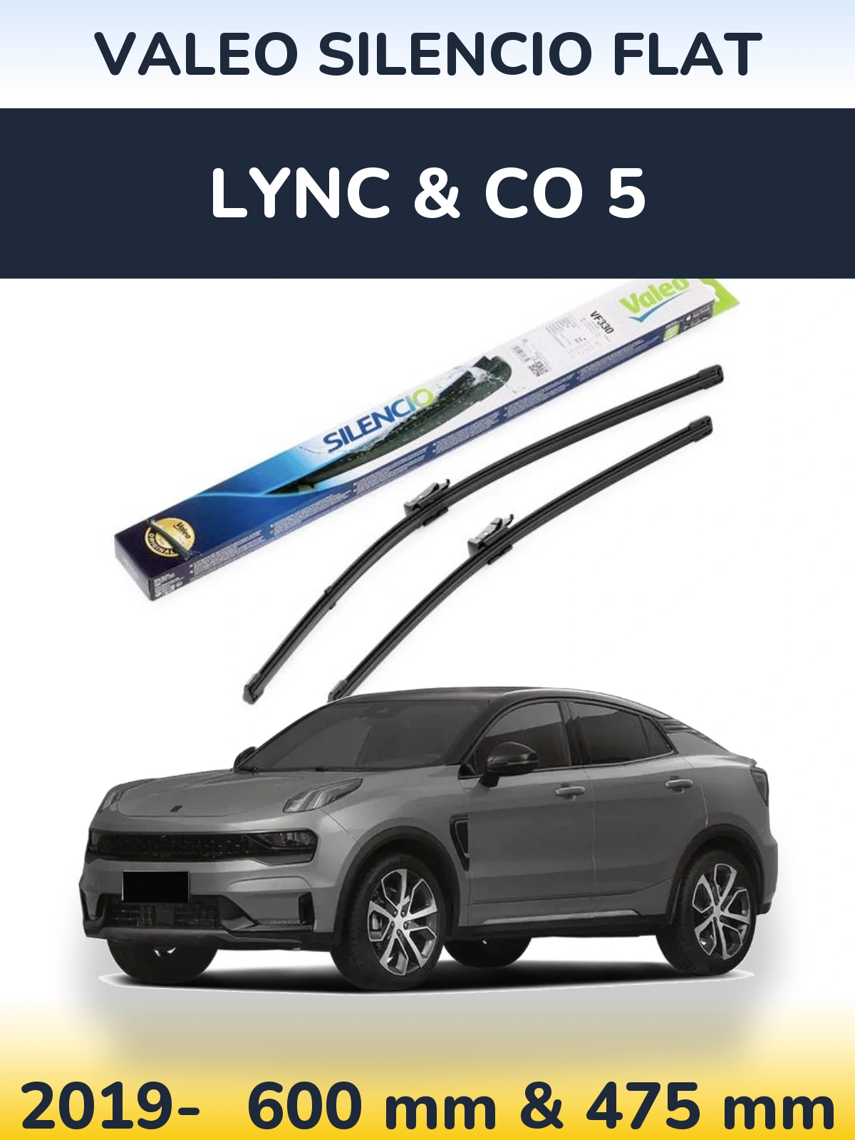 Torkarblad Valeo Silencio Flat för Lync & Co 5