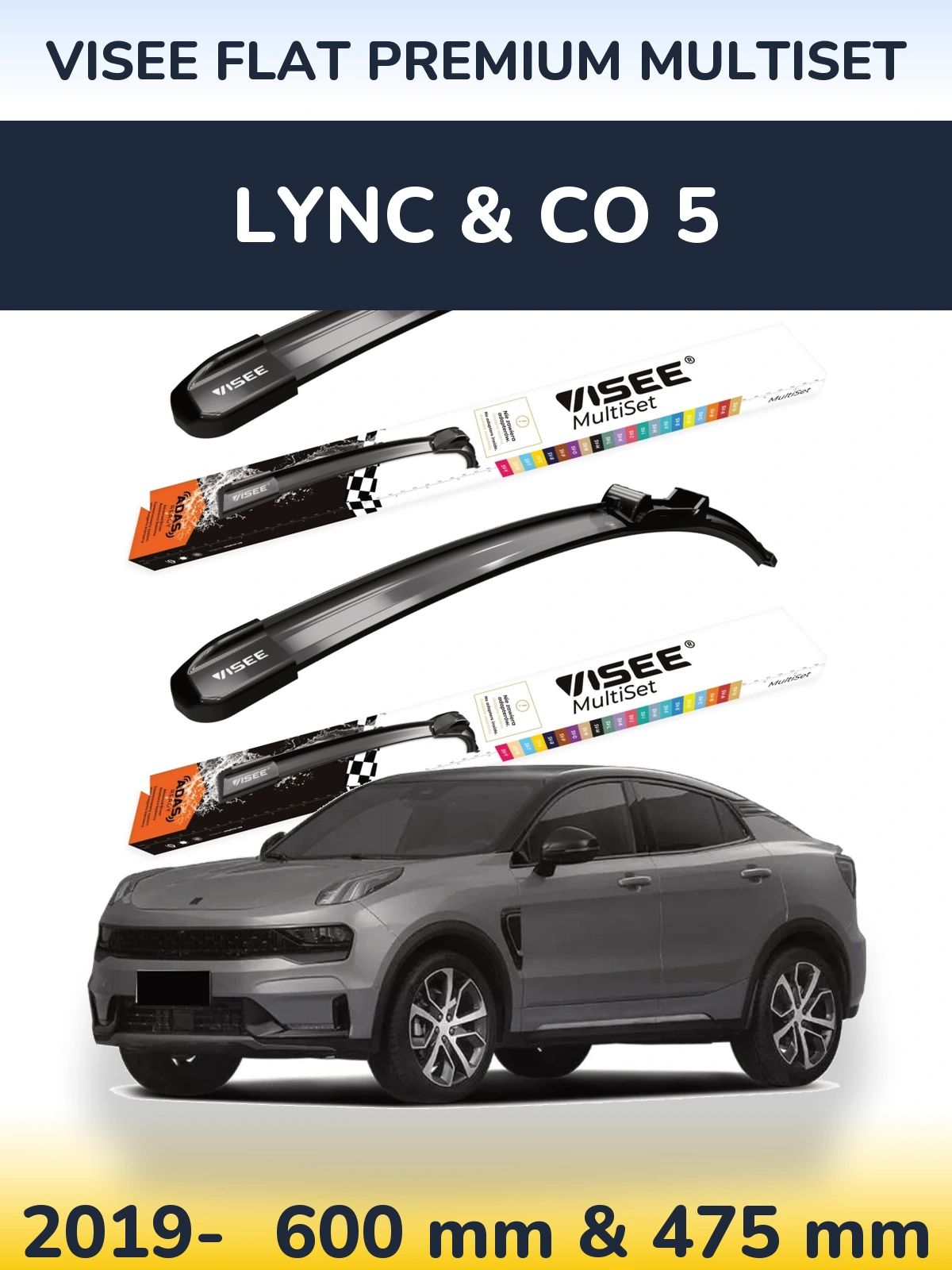 Torkarblad VISEE FLAT PREMIUM MultiSet för Lync & Co 5