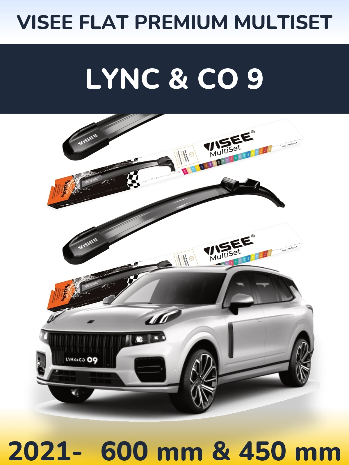 Torkarblad VISEE FLAT PREMIUM MultiSet för Lync & Co 9