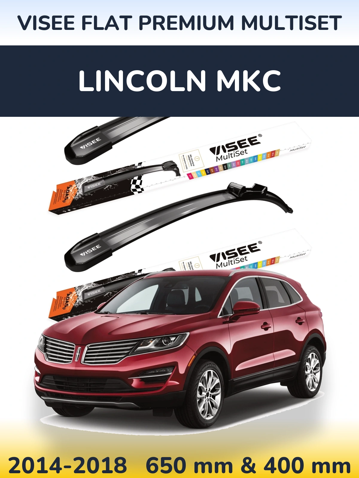 Torkarblad VISEE FLAT PREMIUM MultiSet för Lincoln MKC