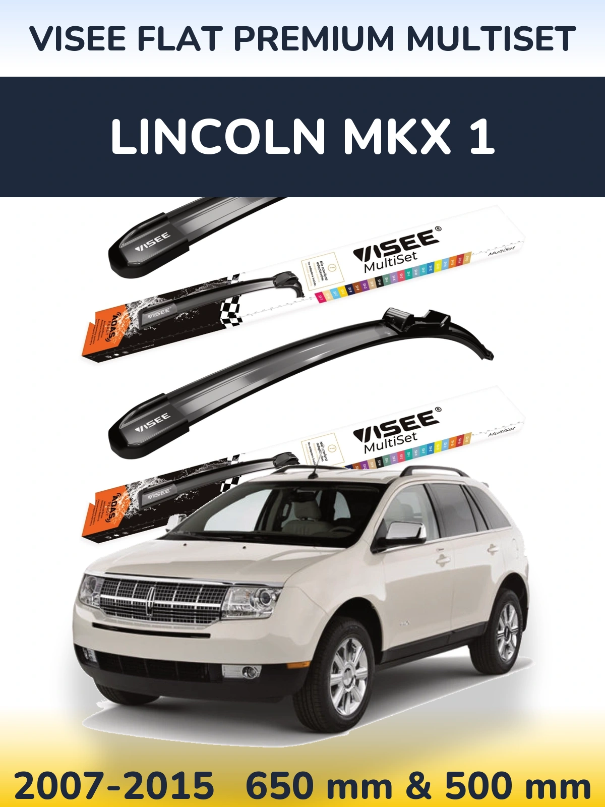 Torkarblad VISEE FLAT PREMIUM MultiSet för Lincoln MKX 1