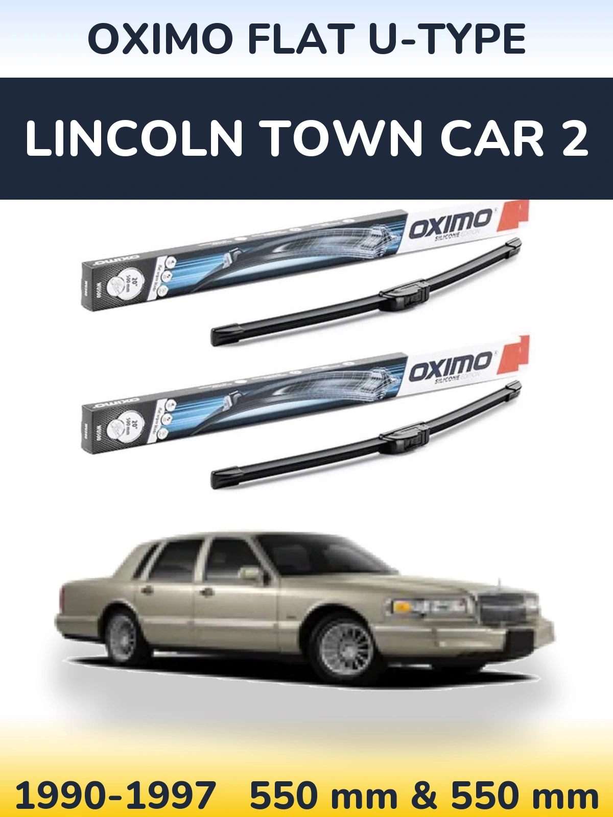 Torkarblad Oximo Flat U-type för Lincoln Town Car 2