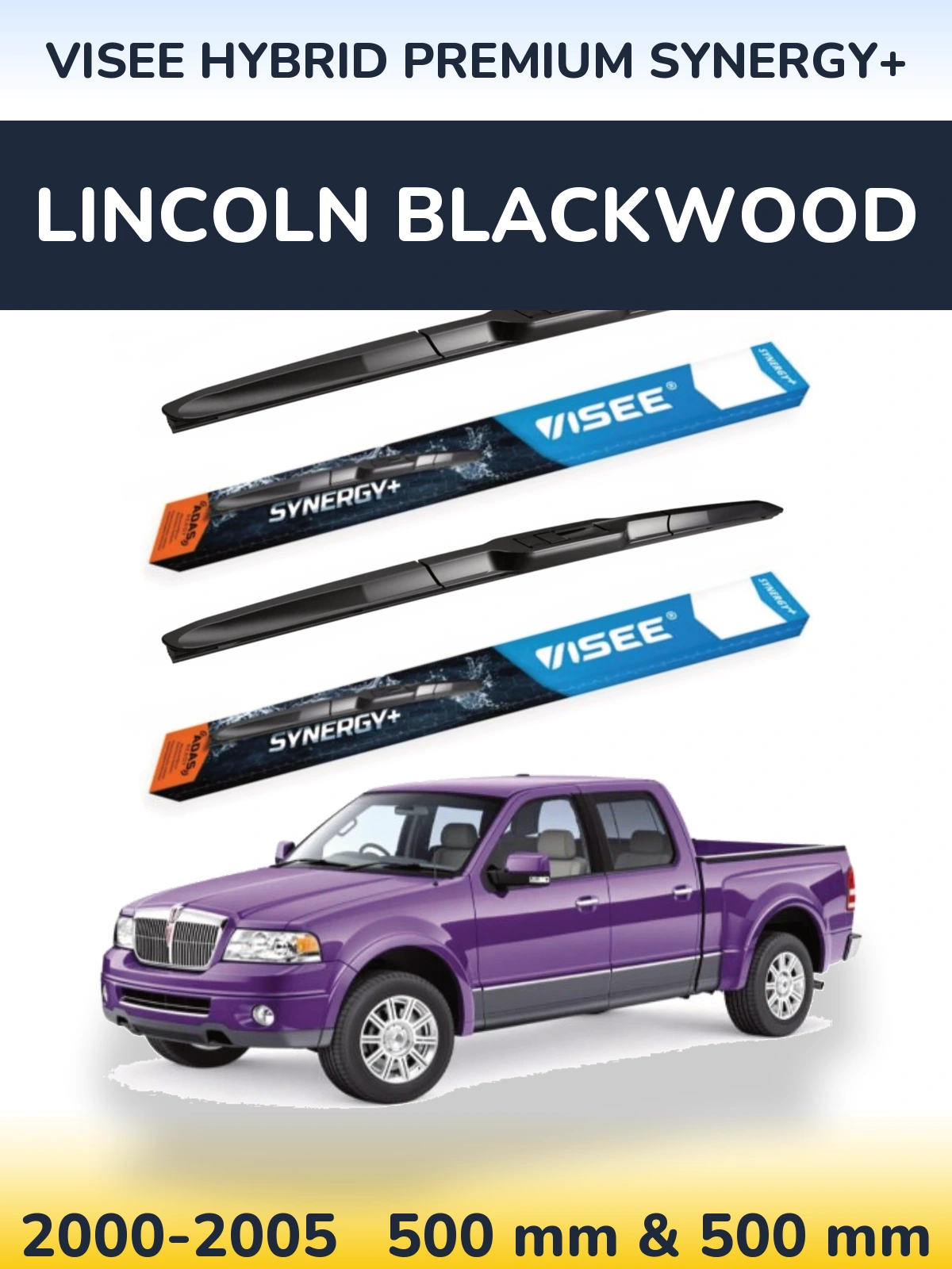 Torkarblad VISEE HYBRID PREMIUM SYNERGY+ för Lincoln Blackwood