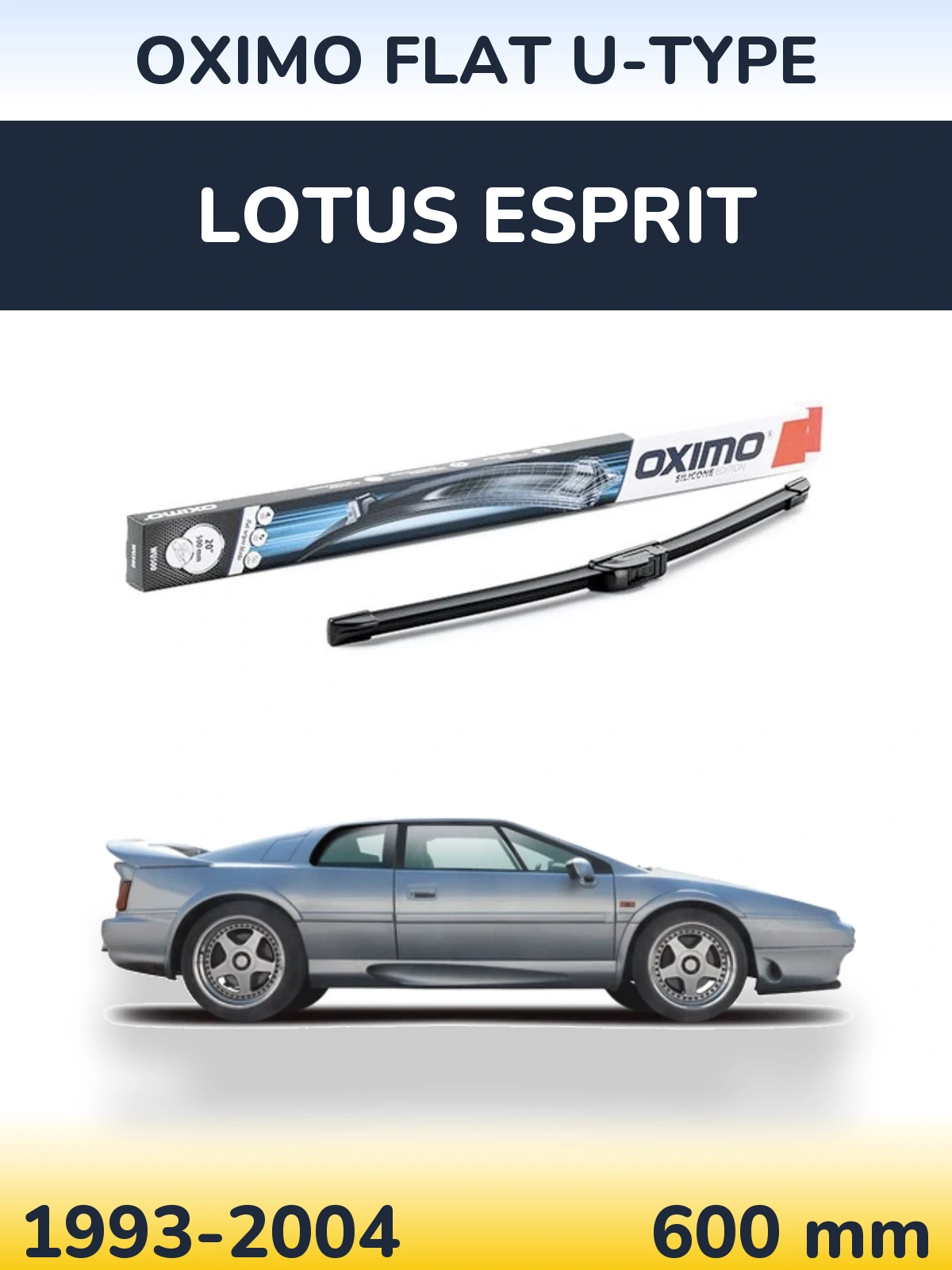 Передня щітка Oximo Flat U-type 600 мм для Lotus Esprit 1993-2004