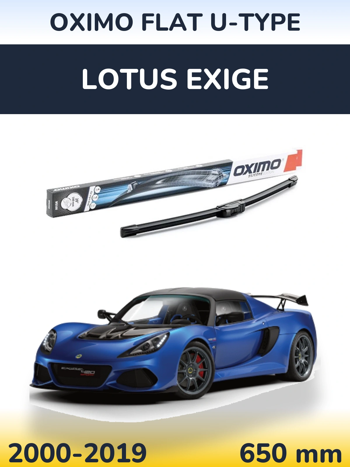 Torkarblad Oximo Flat U-type för Lotus Exige