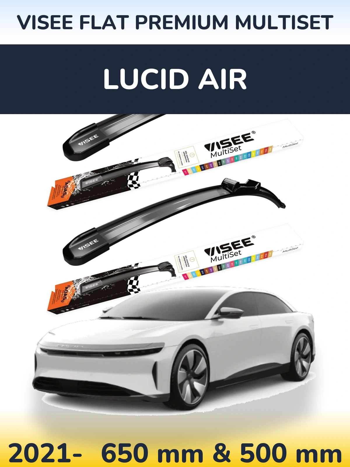 Torkarblad VISEE FLAT PREMIUM MultiSet för Lucid Air