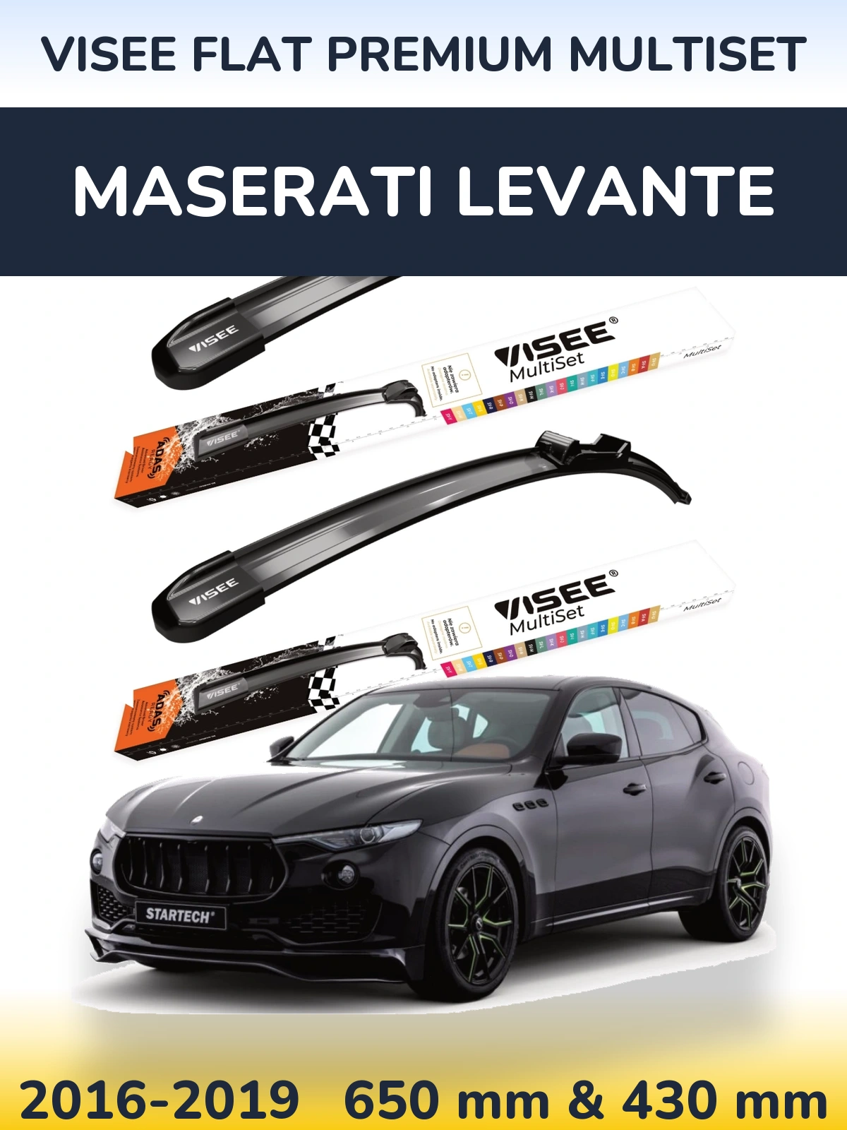 Torkarblad VISEE FLAT PREMIUM MultiSet för Maserati Levante